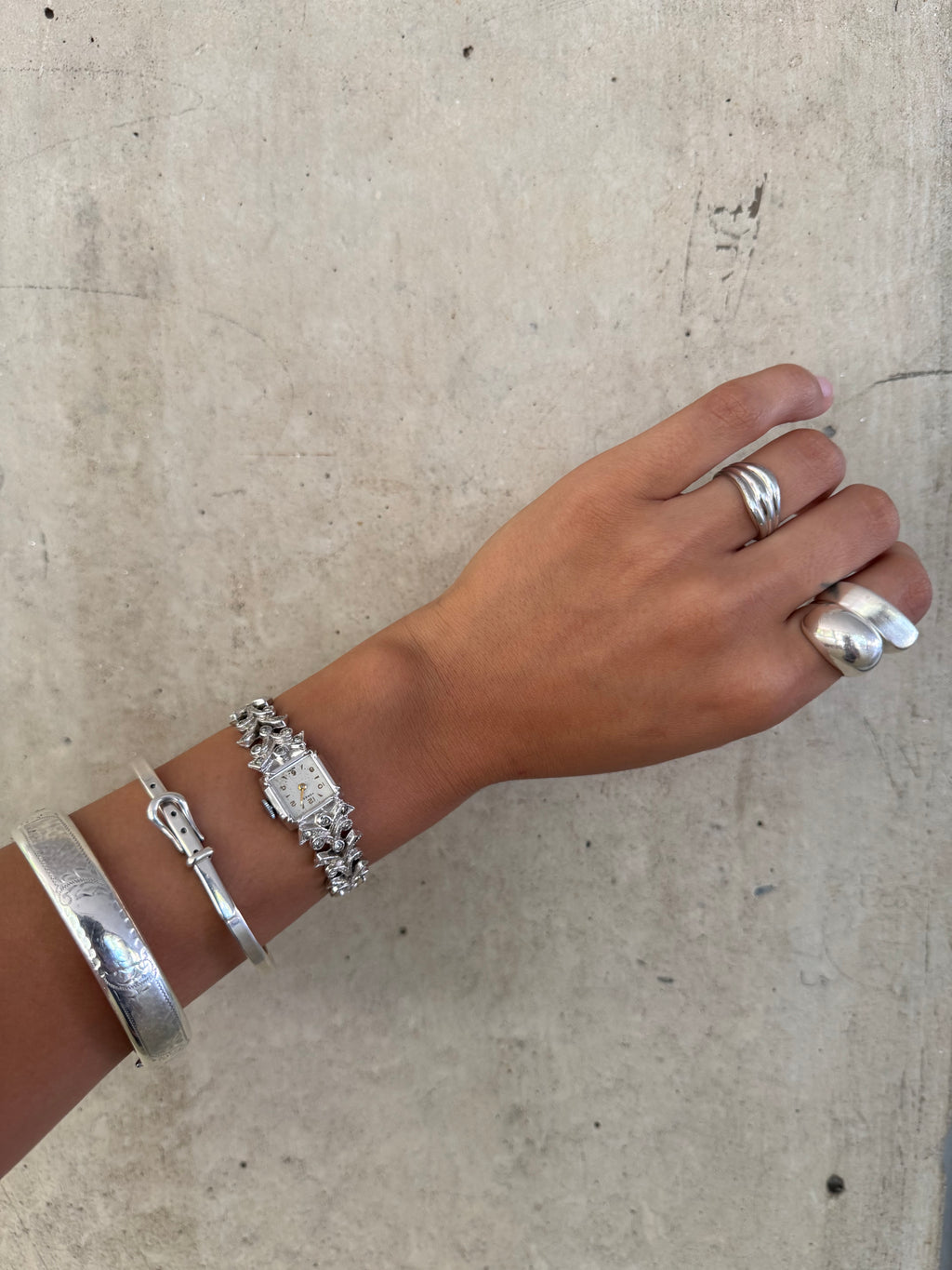 Vintage Silver Modernist Wrap Ring