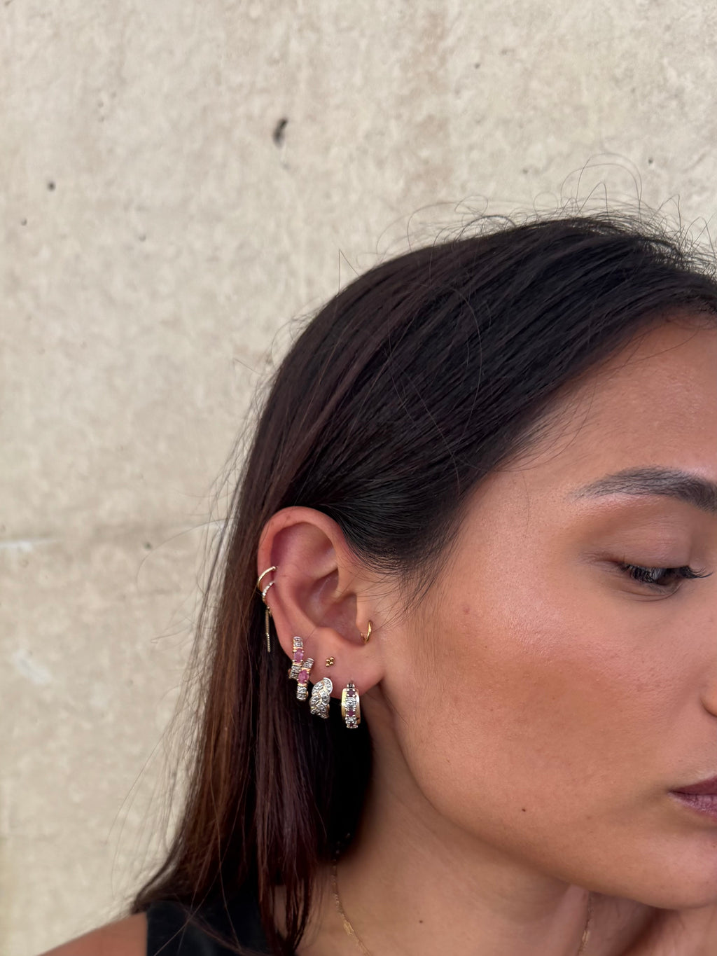 Vintage Gold Over Silver Braided Hoop Earrings