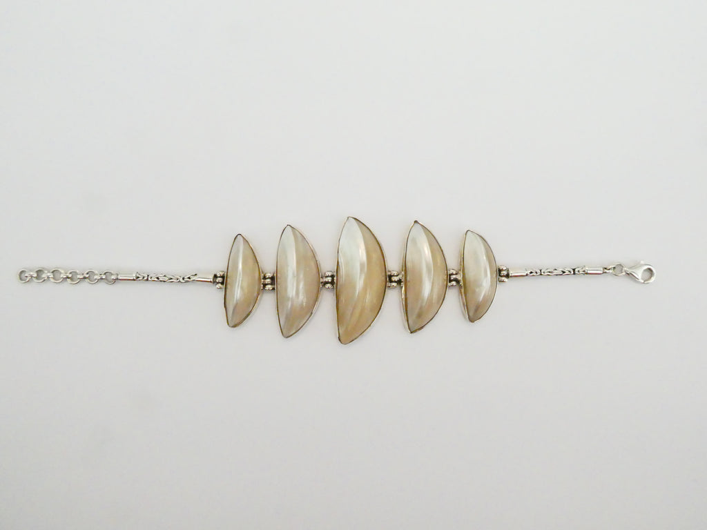 Vintage Silver Pearl Statement Bracelet