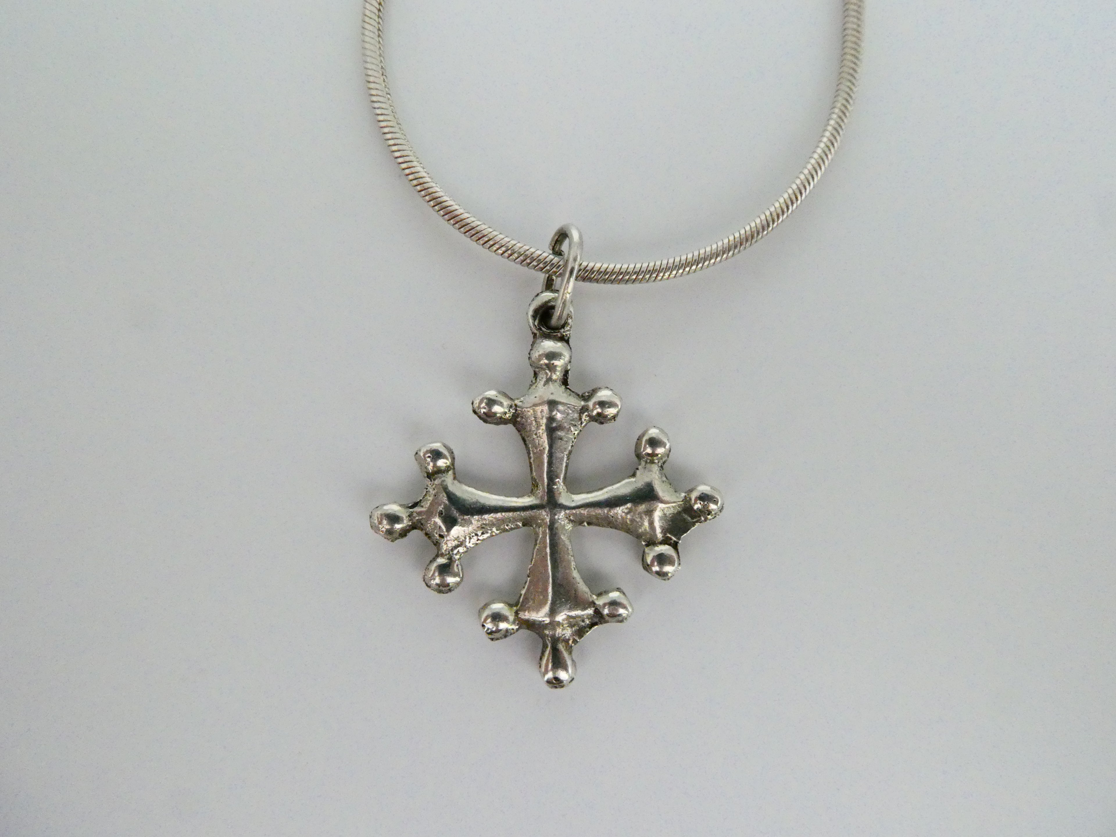 Vintage Silver Occitan Cross Necklace