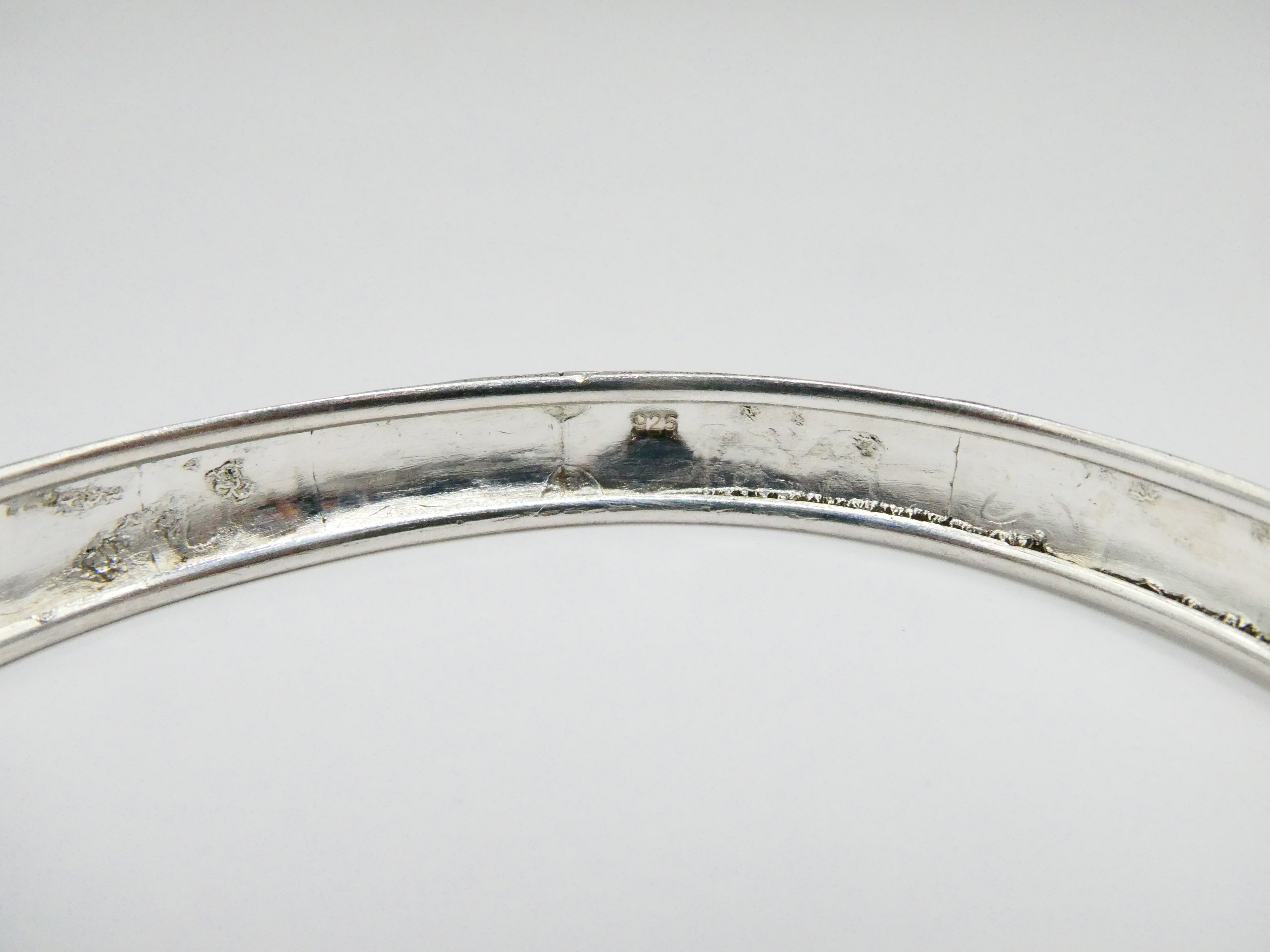 Vintage Silver Enamel Bangle