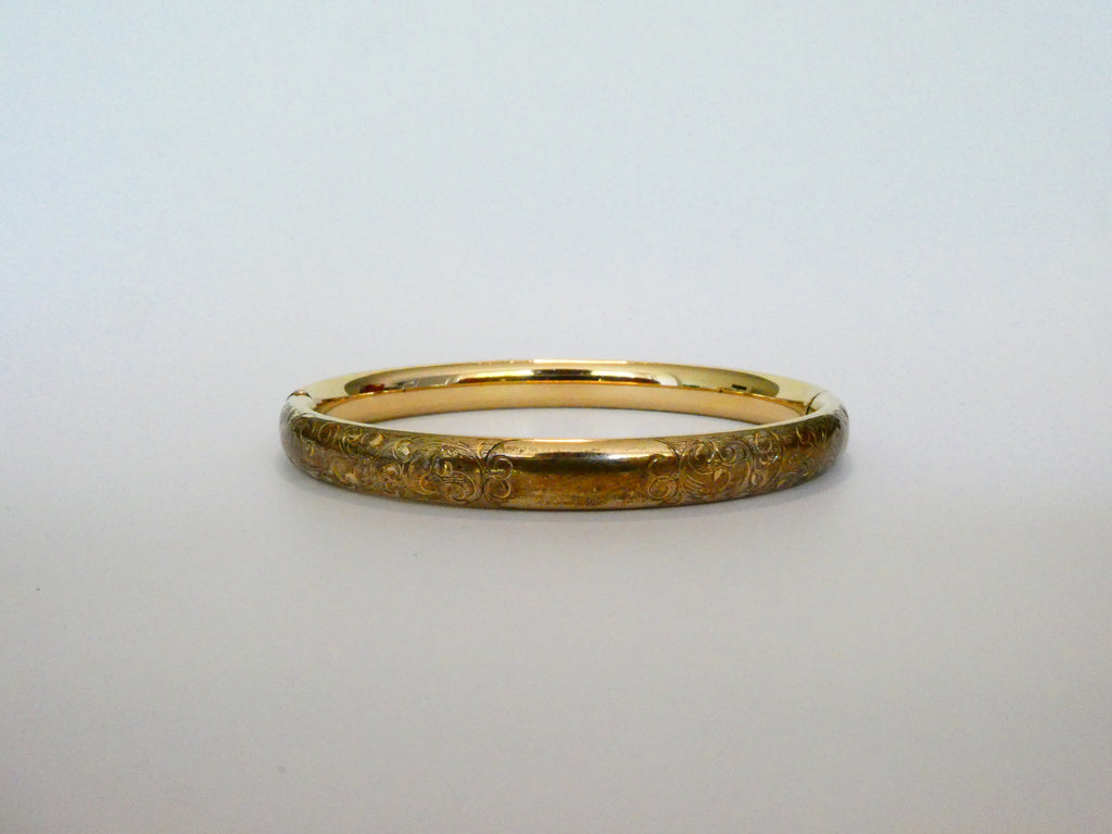 Vintage Gold-Filled Engraved Bangle