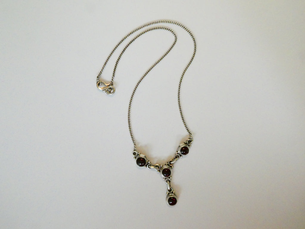 Vintage Silver Garnet Necklace