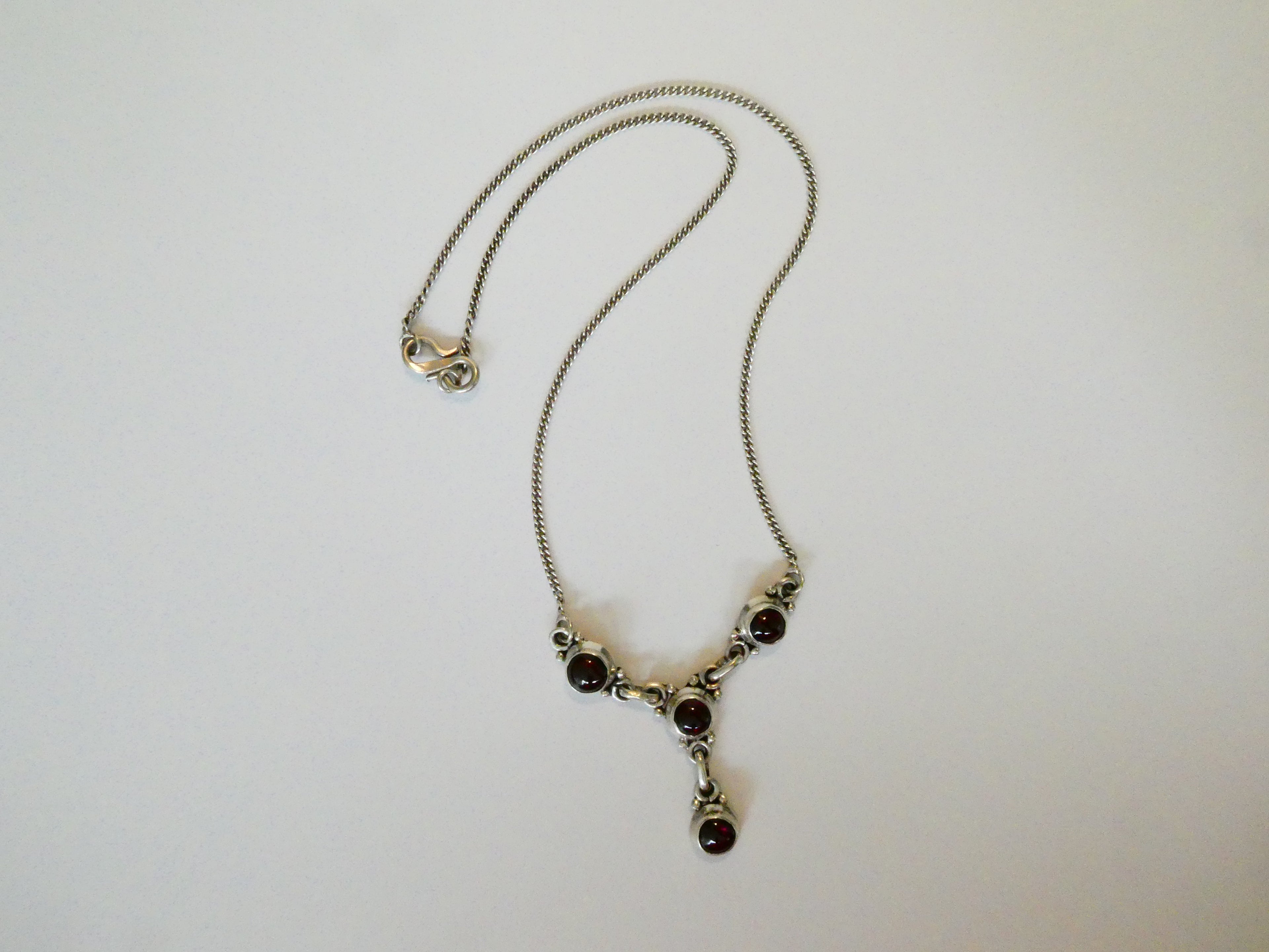 Vintage Silver Garnet Necklace