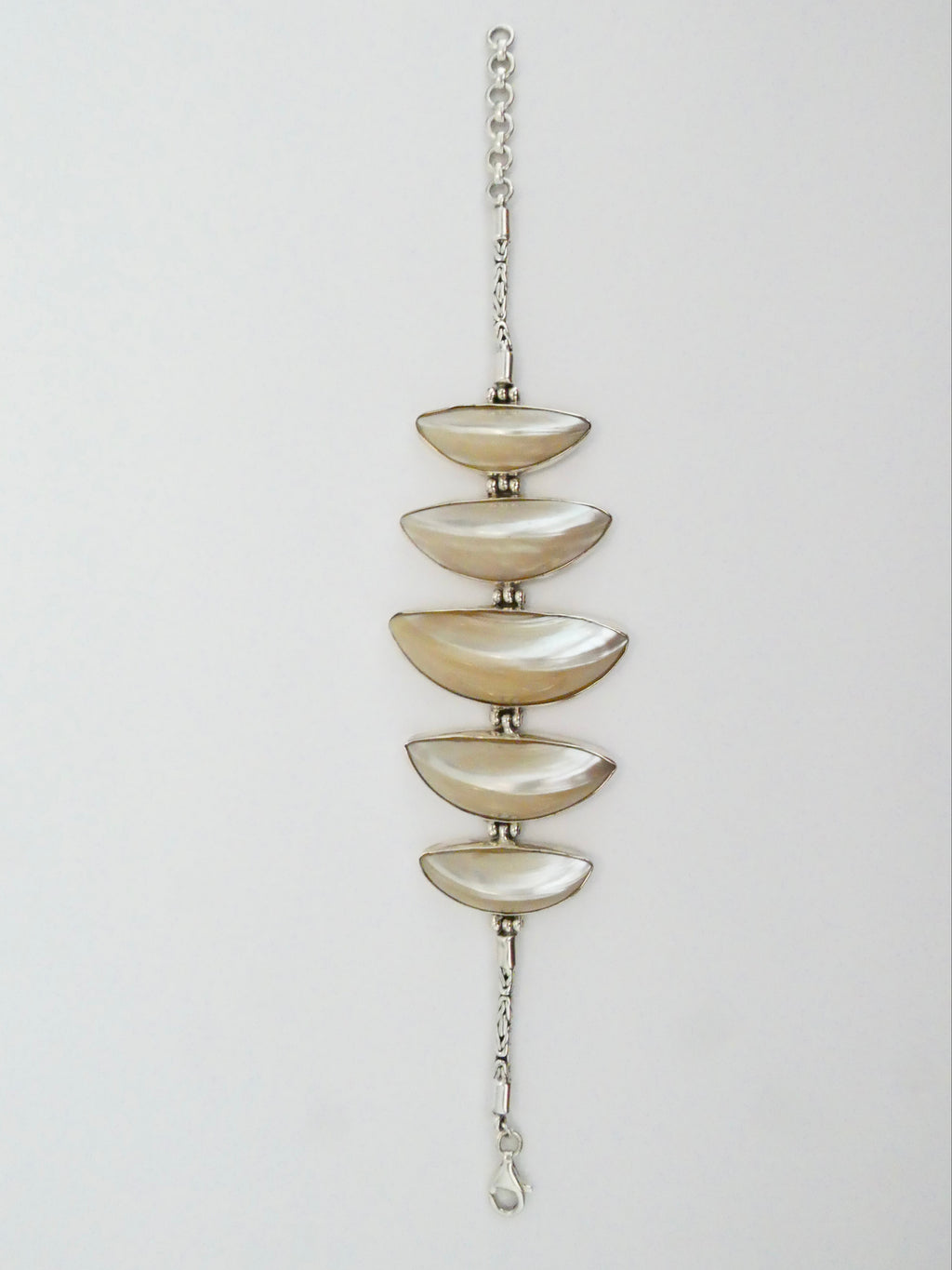 Vintage Silver Pearl Statement Bracelet