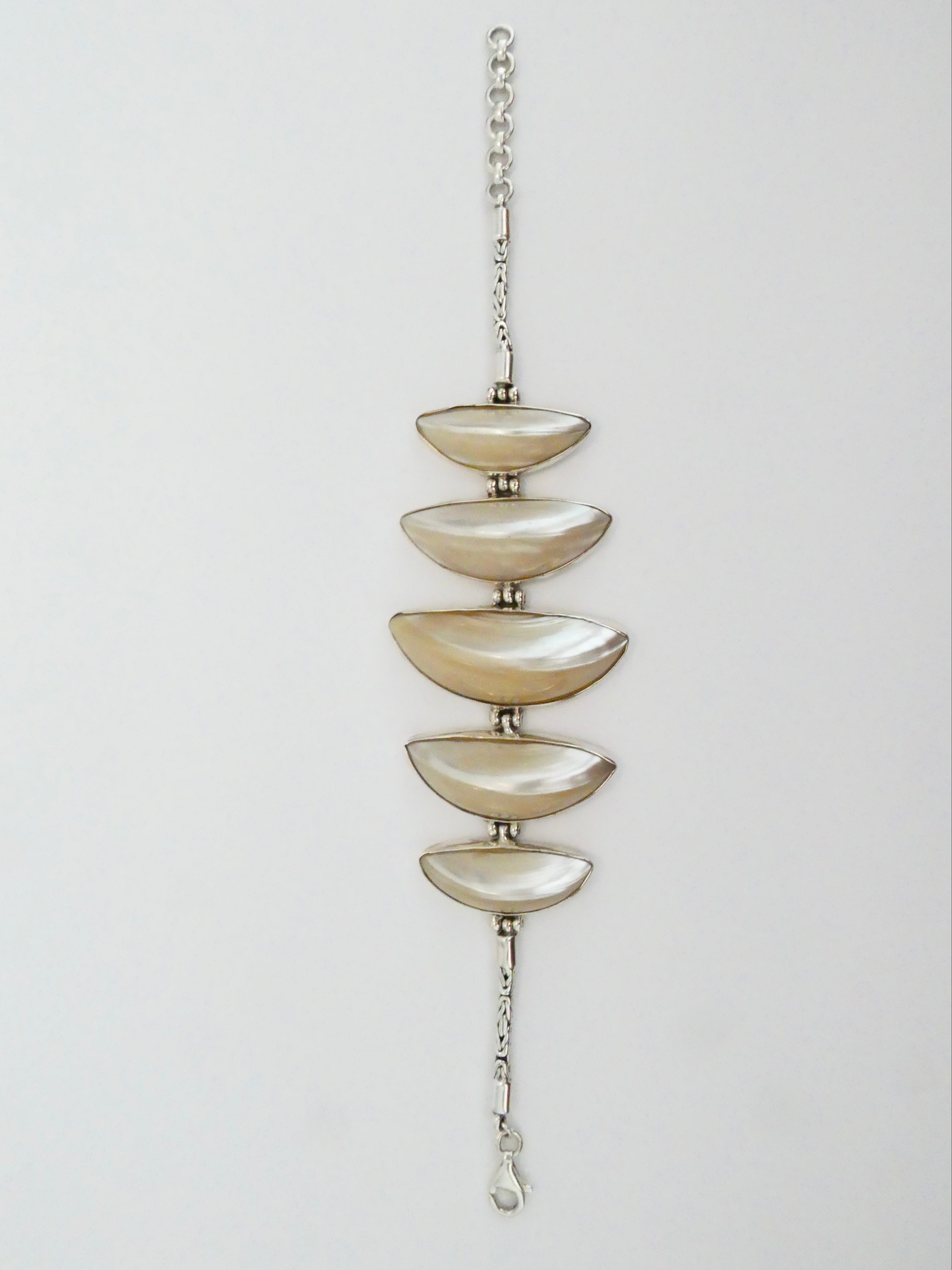 Vintage Silver Pearl Statement Bracelet