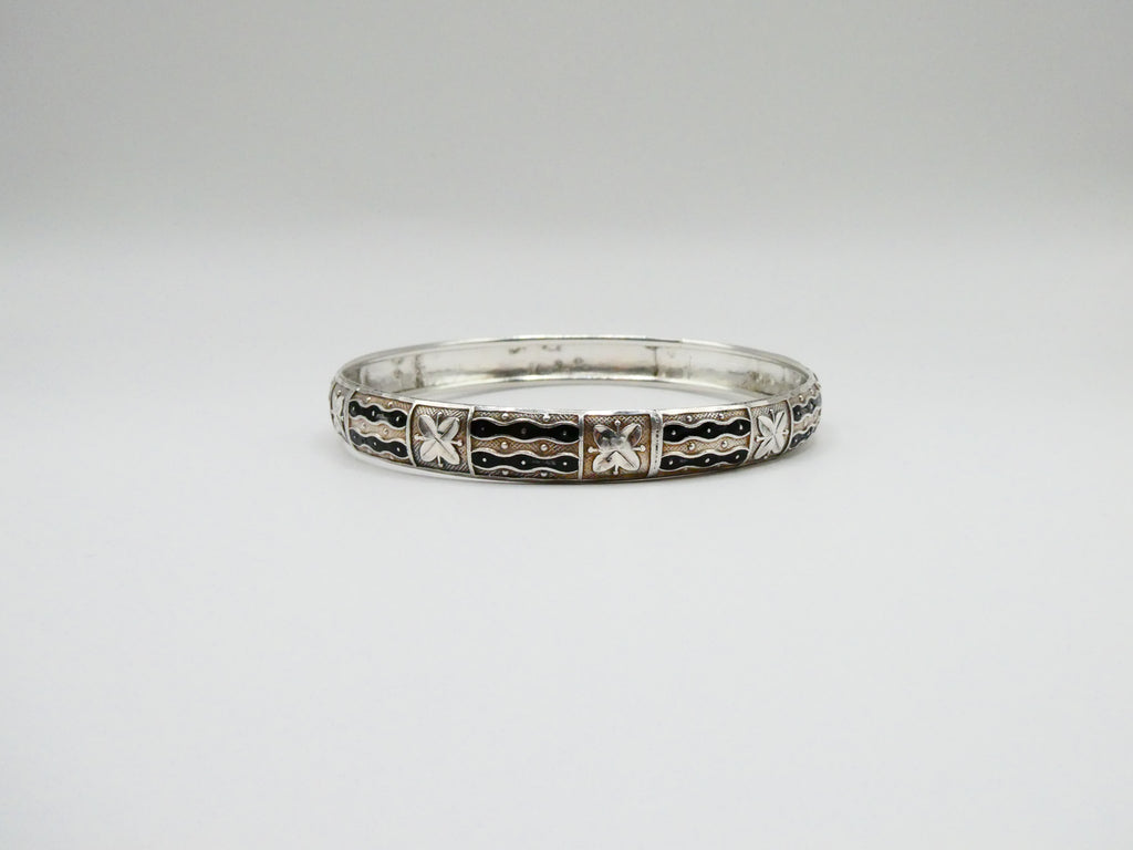 Vintage Silver Enamel Bangle