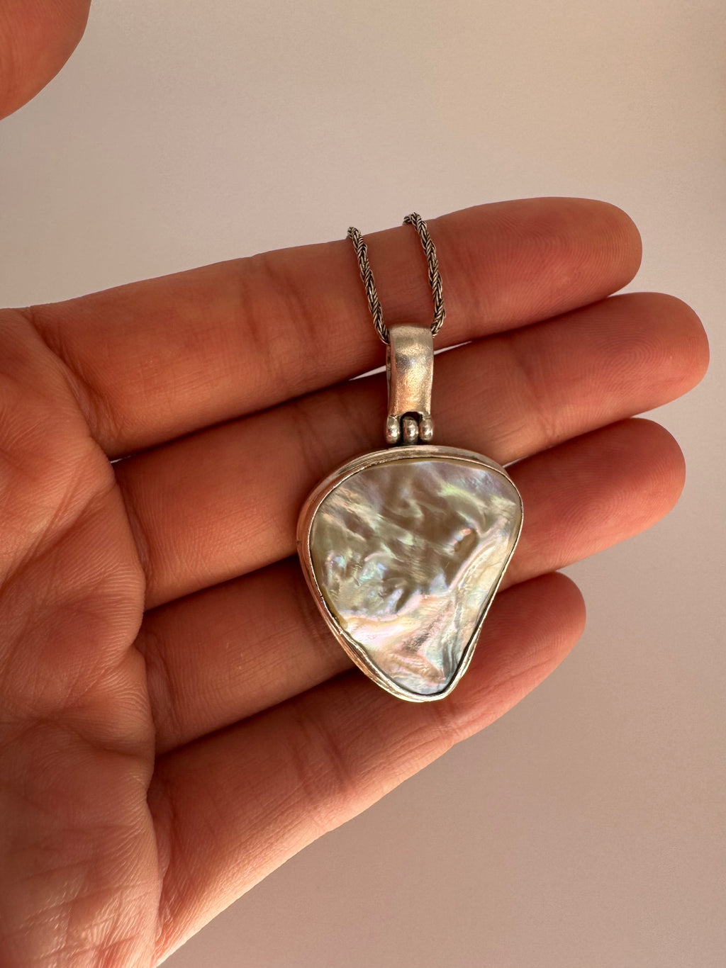 Vintage Silver Pearl Statement Necklace