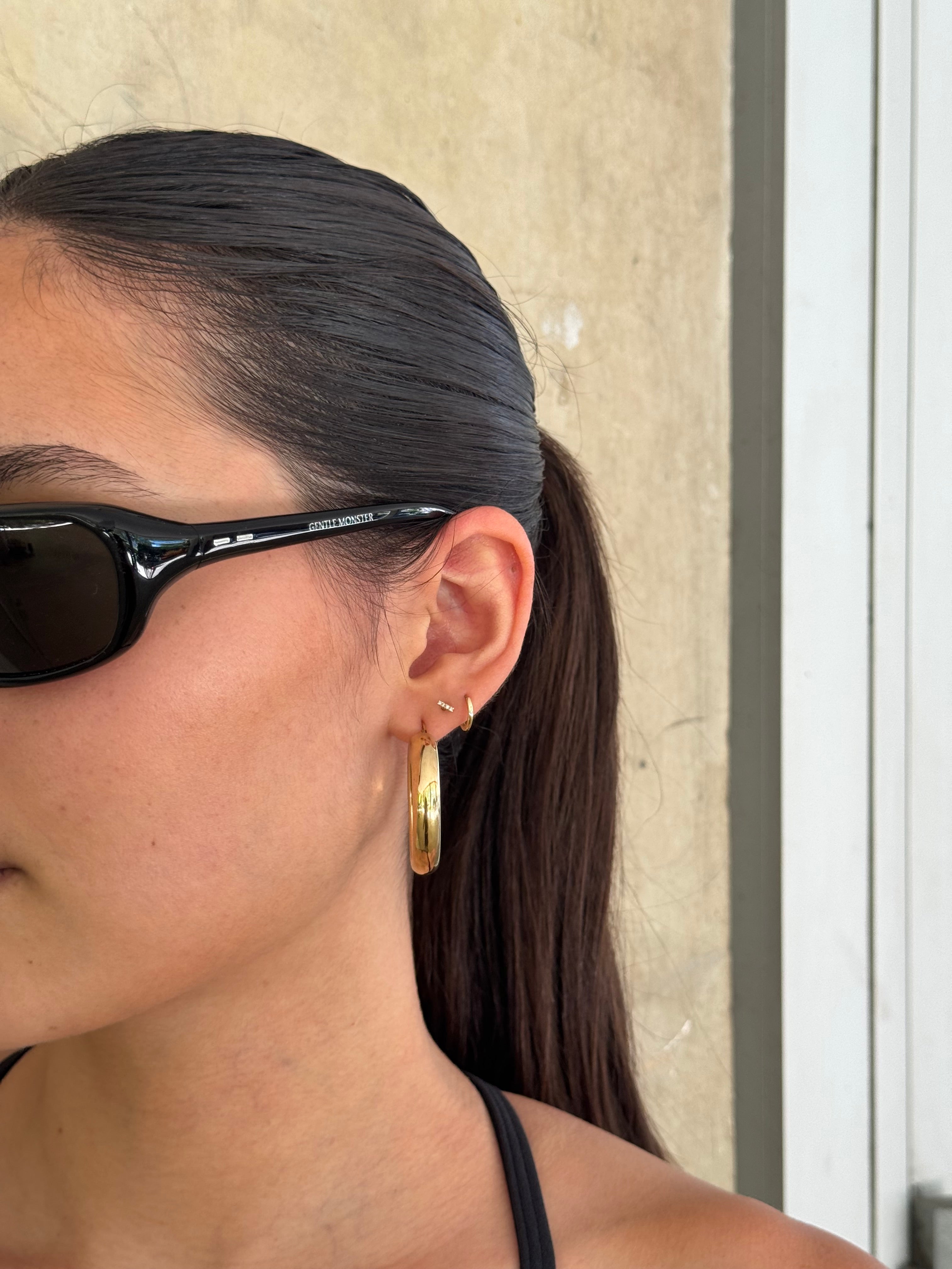 Vintage 18k Gold Over Silver Dyadema Hoop Earrings