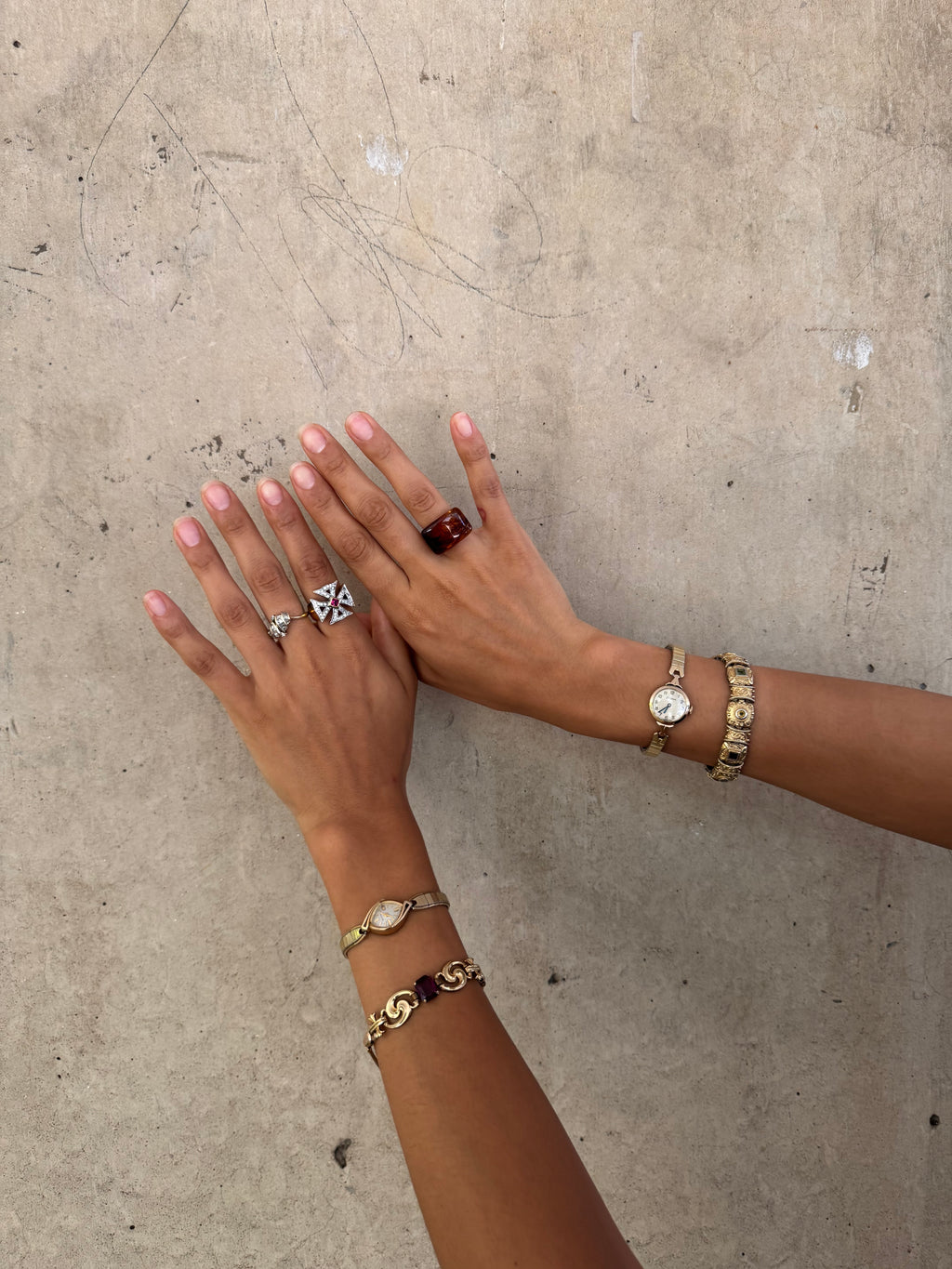 Vintage Gold Over Silver Knot Ring