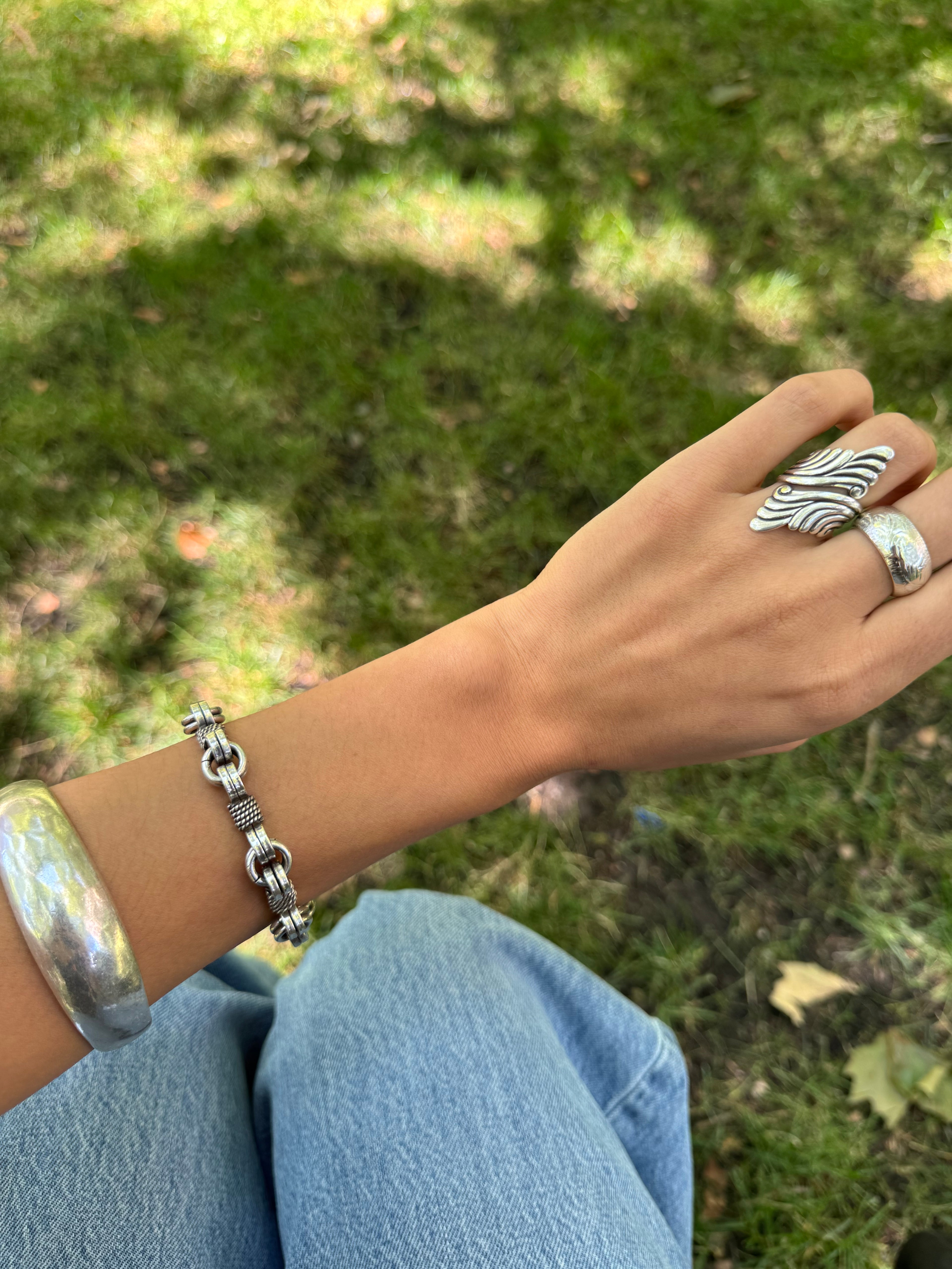 Vintage Solid Silver Link Bracelet