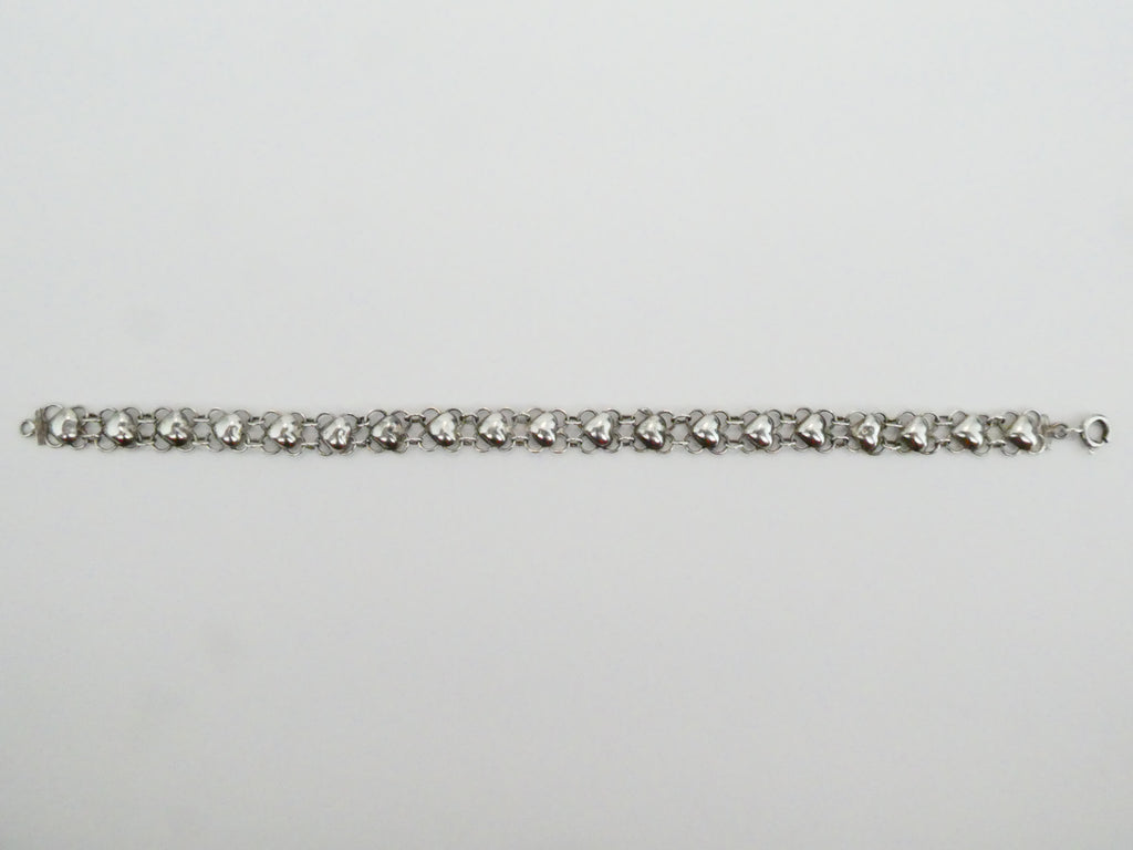 Vintage Silver Slinky Heart Bracelet