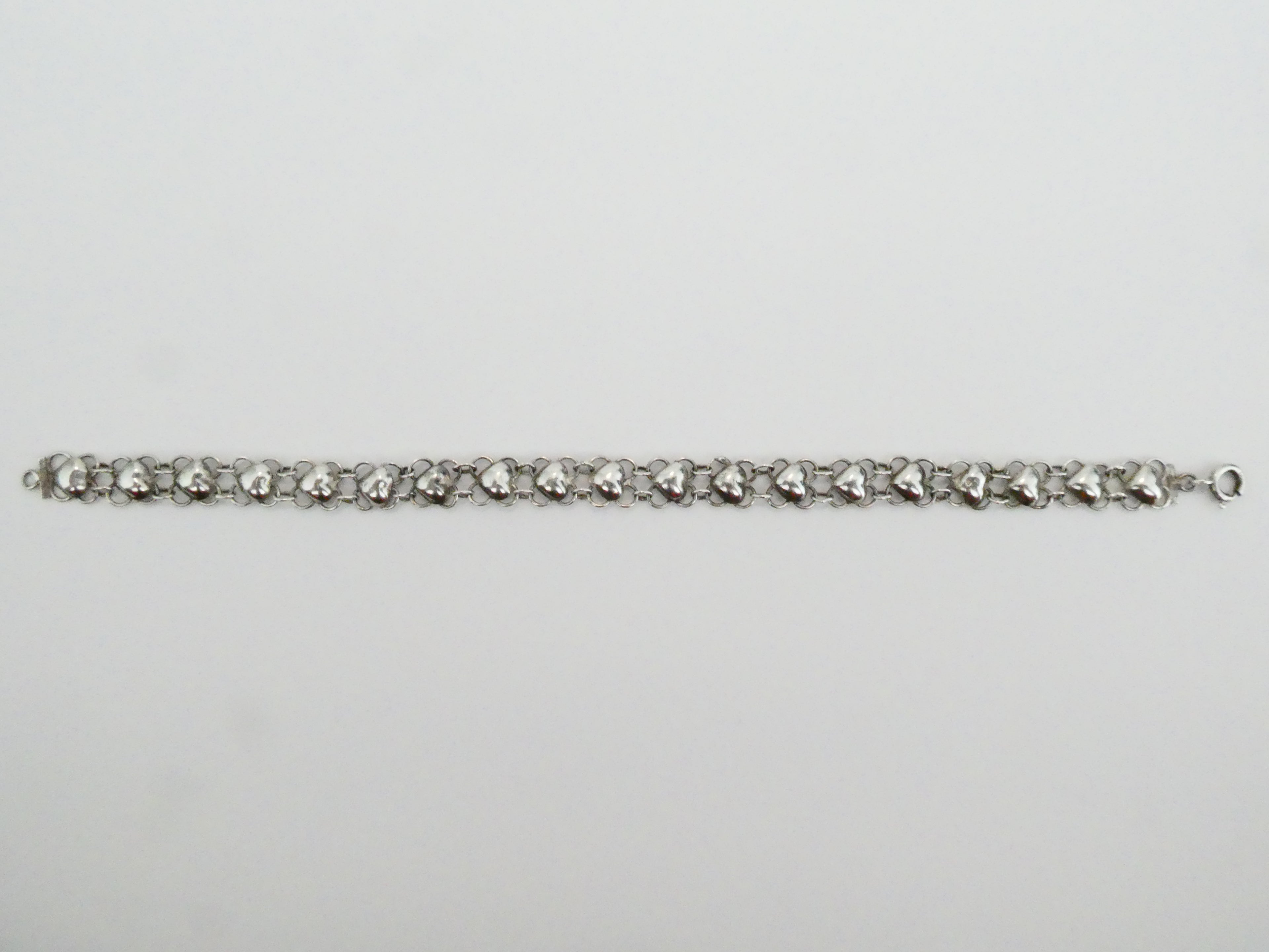 Vintage Silver Slinky Heart Bracelet