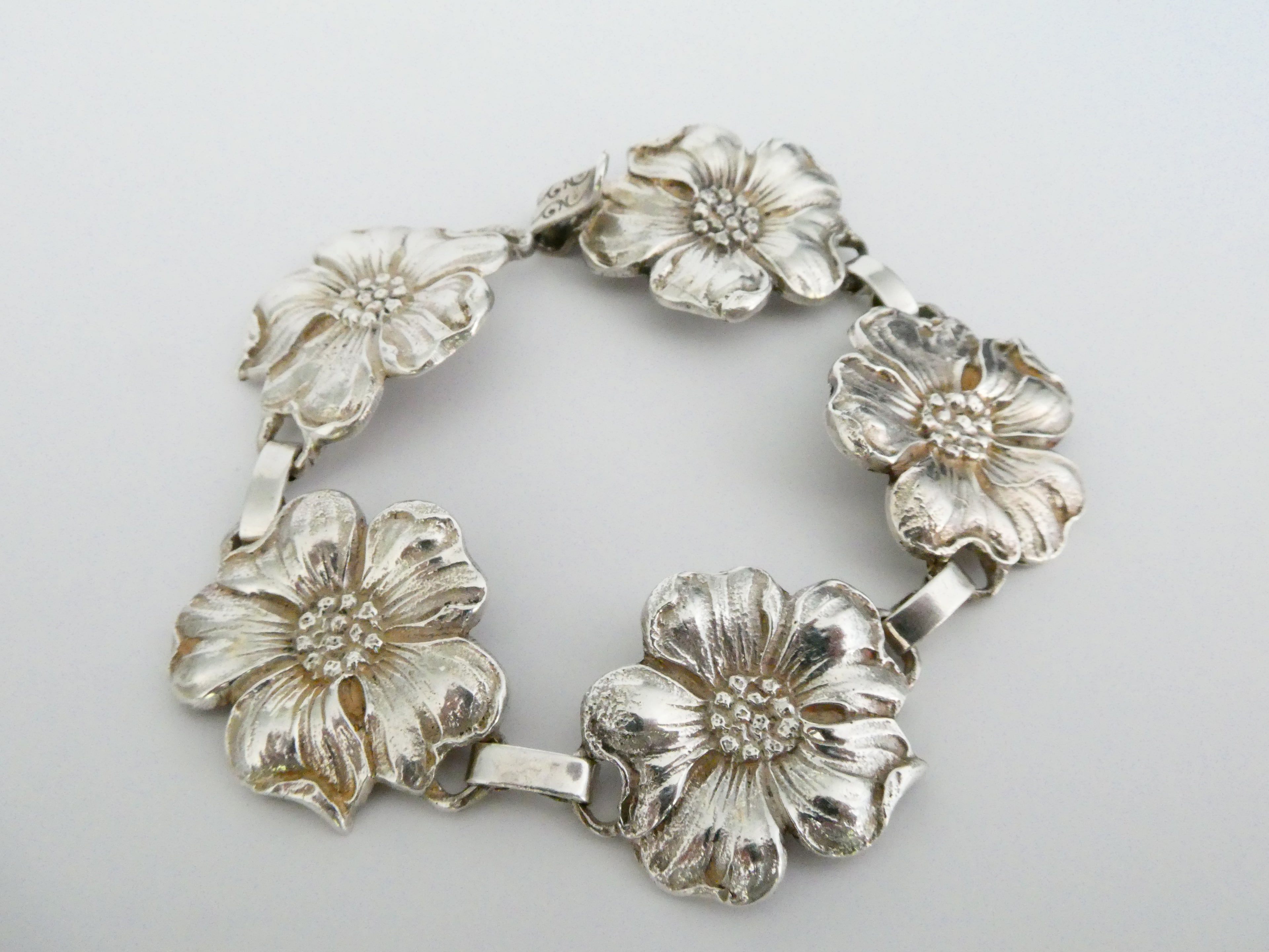 Vintage Chunky Wild Rose Flower Bracelet