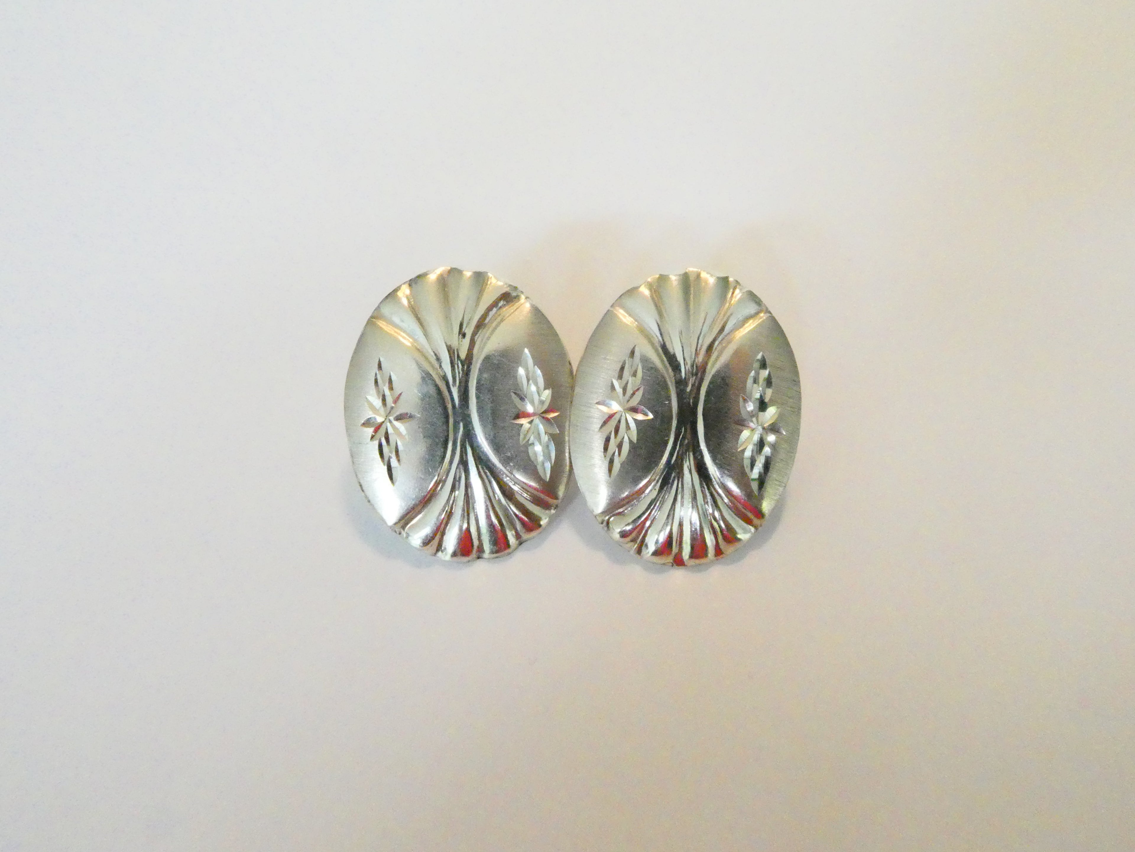 Vintage Silver Oval Earrings