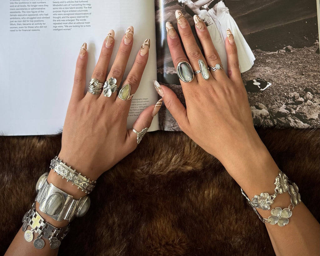 Vintage Pearl Wave Ring