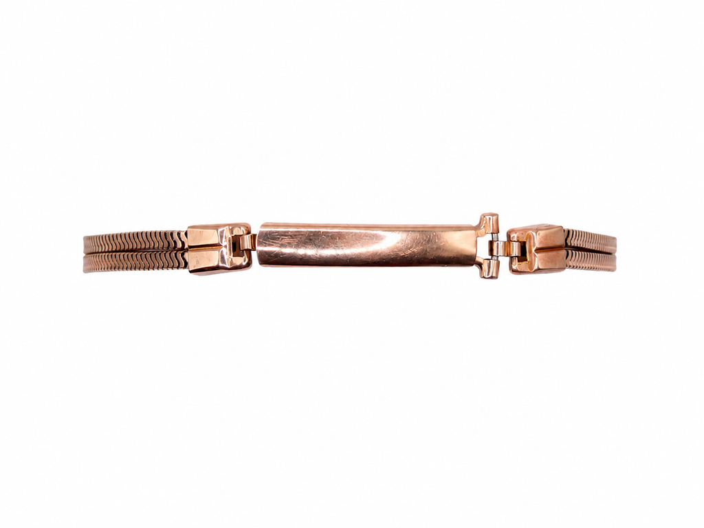 Vintage Gold-Filled Amethyst Glass Scroll Bracelet