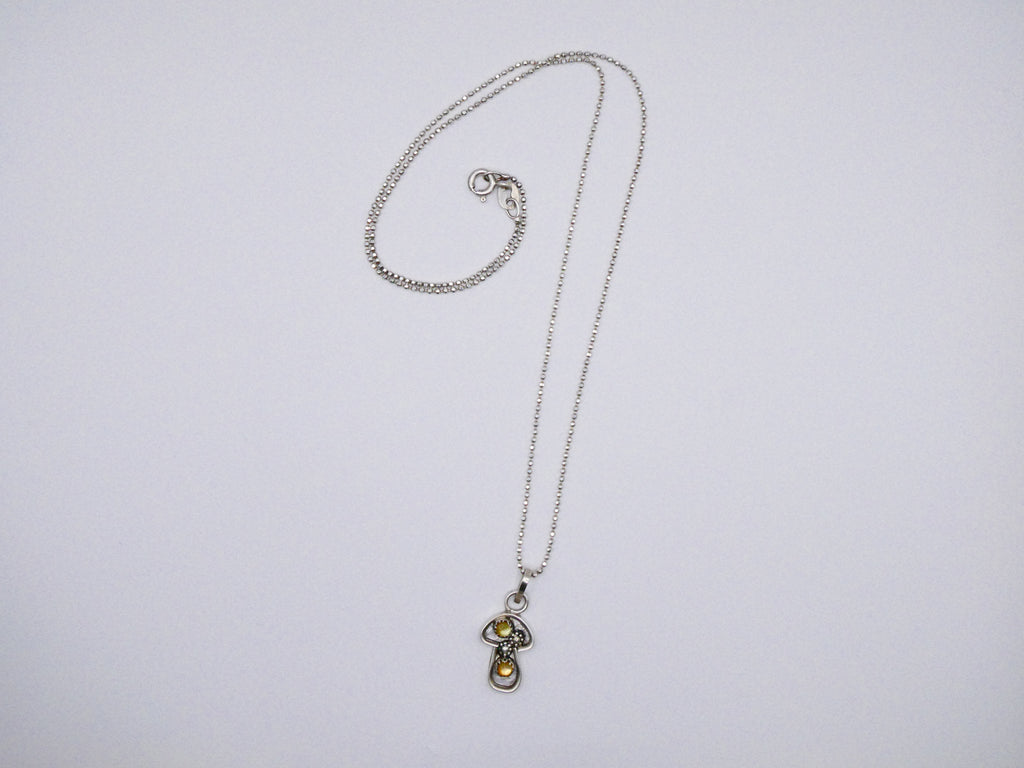 Vintage Silver Mushroom Pearl Necklace