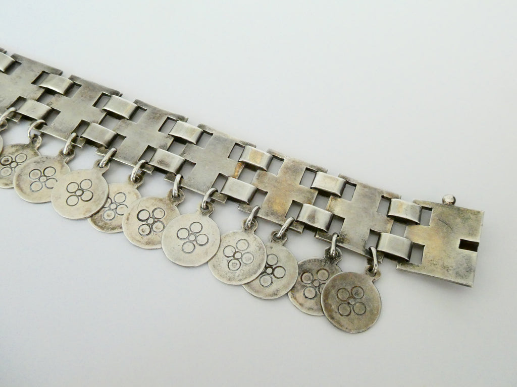 Vintage Chunky Chain & Coin Dangle Bracelet