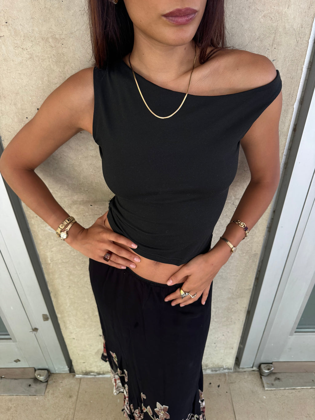Vintage Gold Over Silver Thin Herringbone Chain