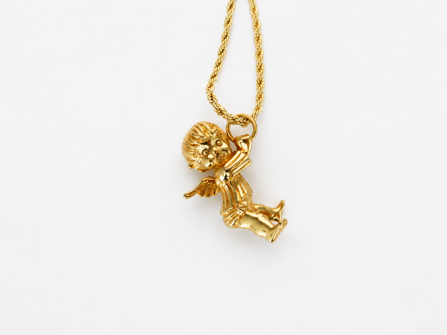Vintage Gold Cherub Necklace