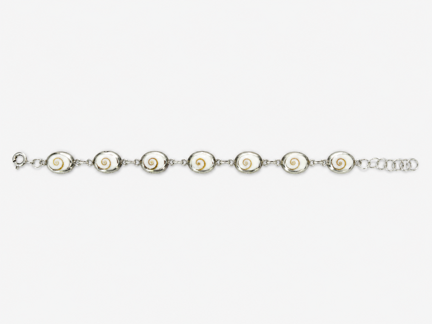Vintage Silver 7 Shell Bracelet