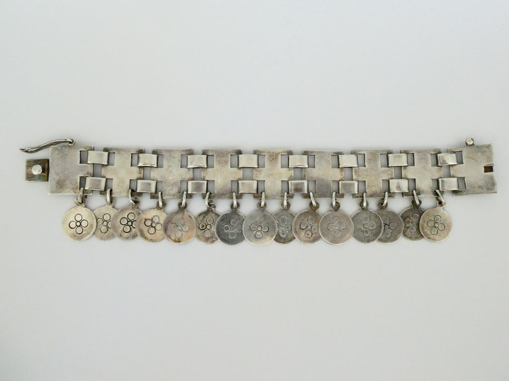 Vintage Chunky Chain & Coin Dangle Bracelet