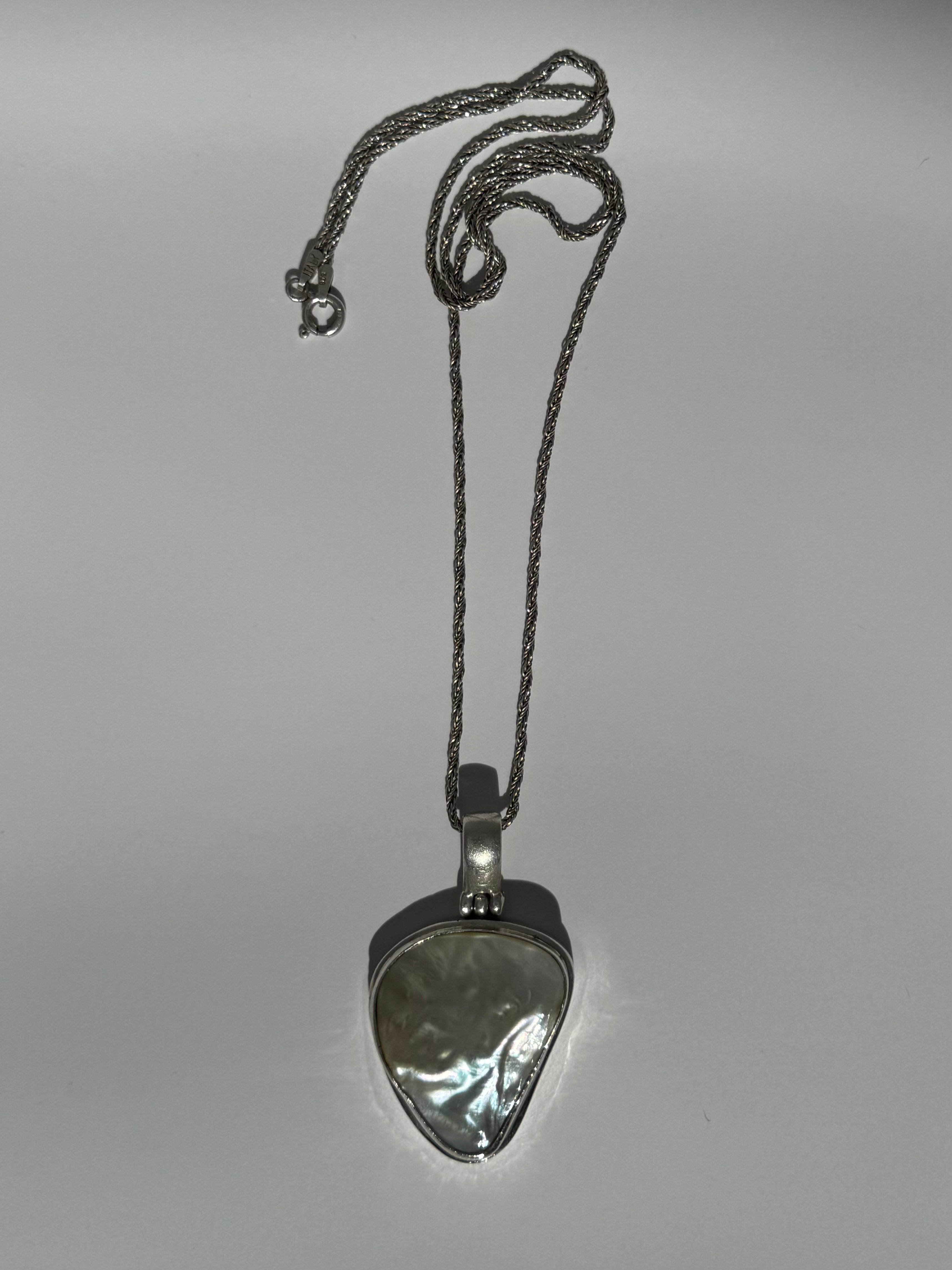 Vintage Silver Pearl Statement Necklace