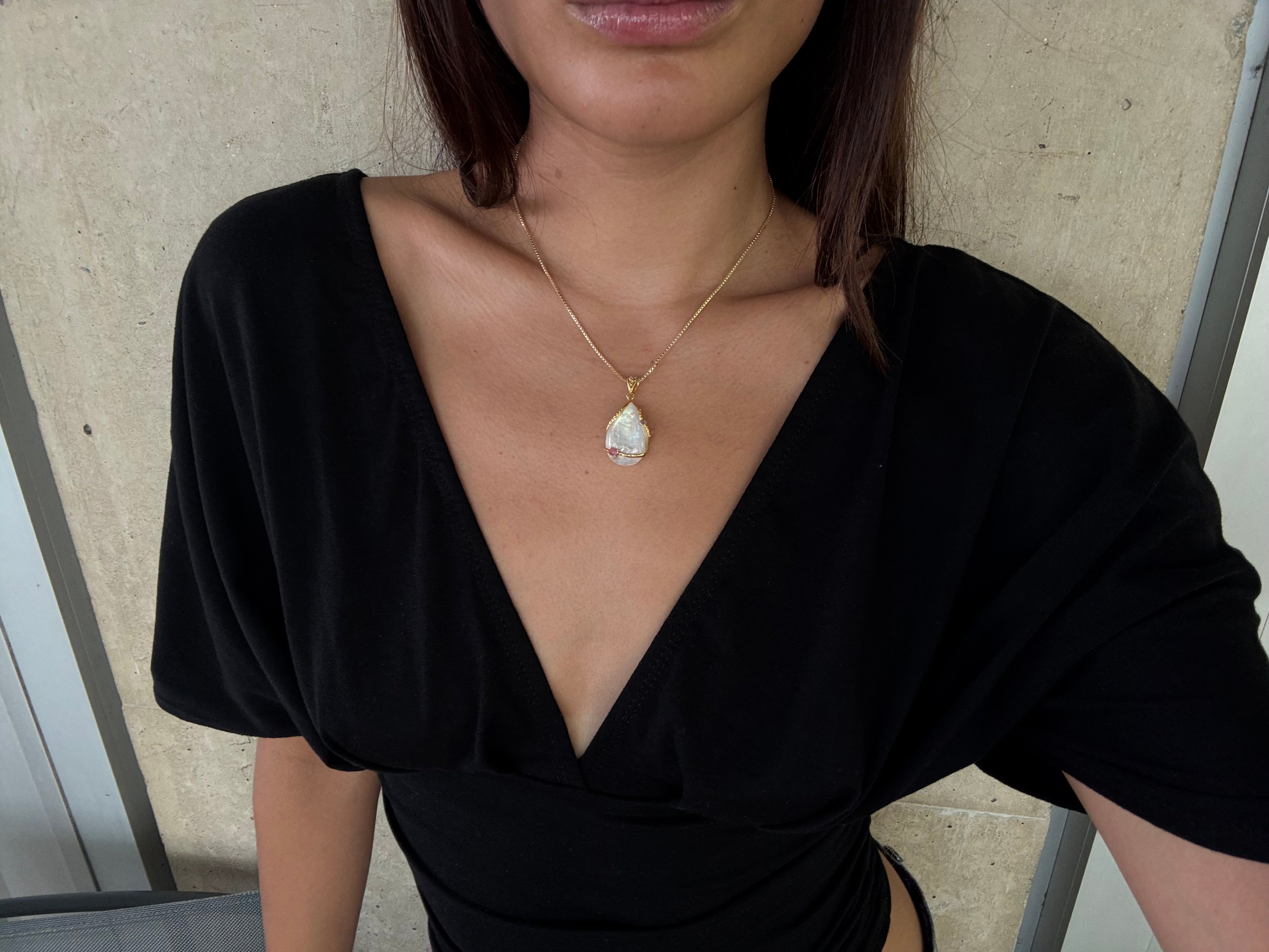 Vintage Moonstone Gold Over Sterling Pendant