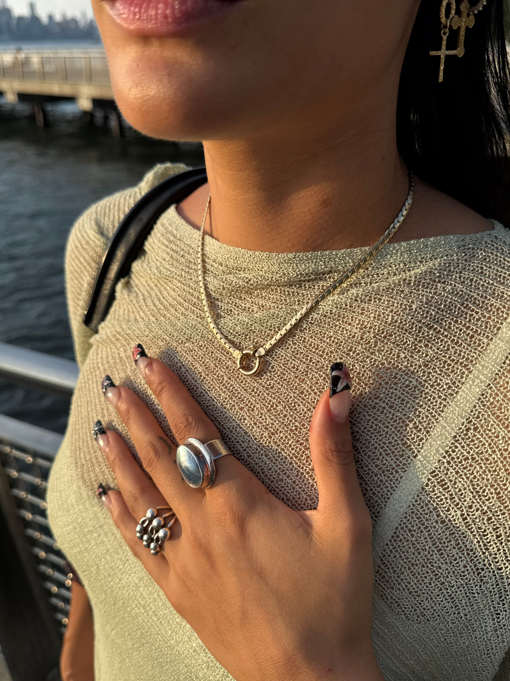 Vintage Silver Labradorite Oval Ring