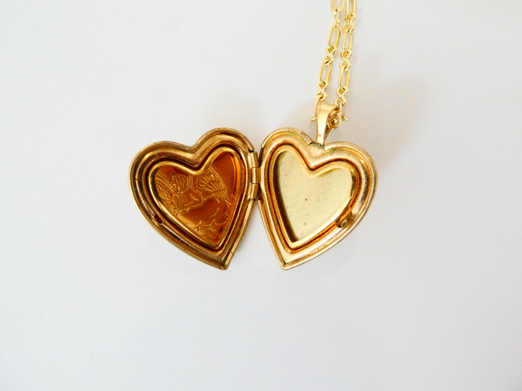 Vintage Gold-Filled 2 Tone Angel Locket