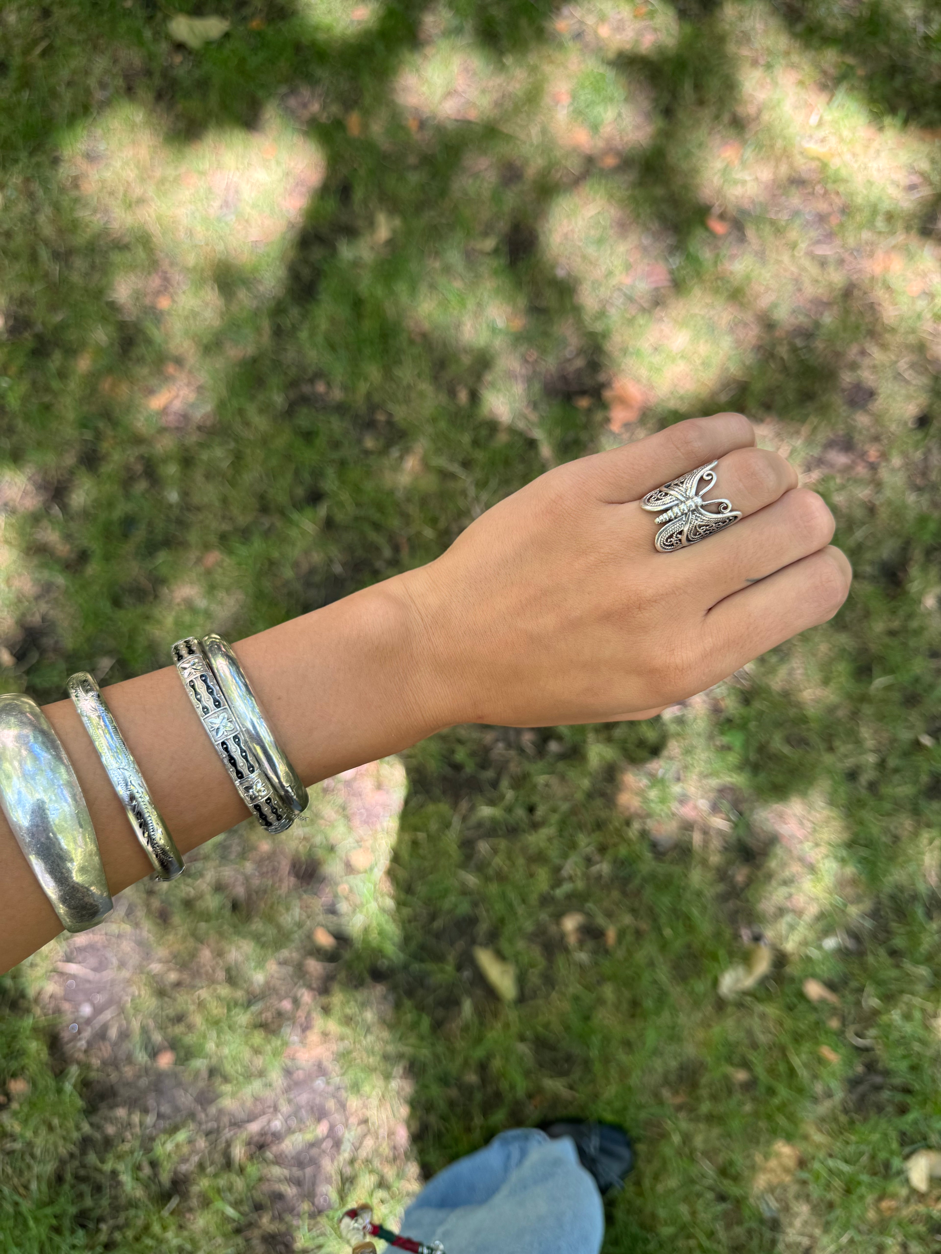 Vintage Silver Butterfly Ring