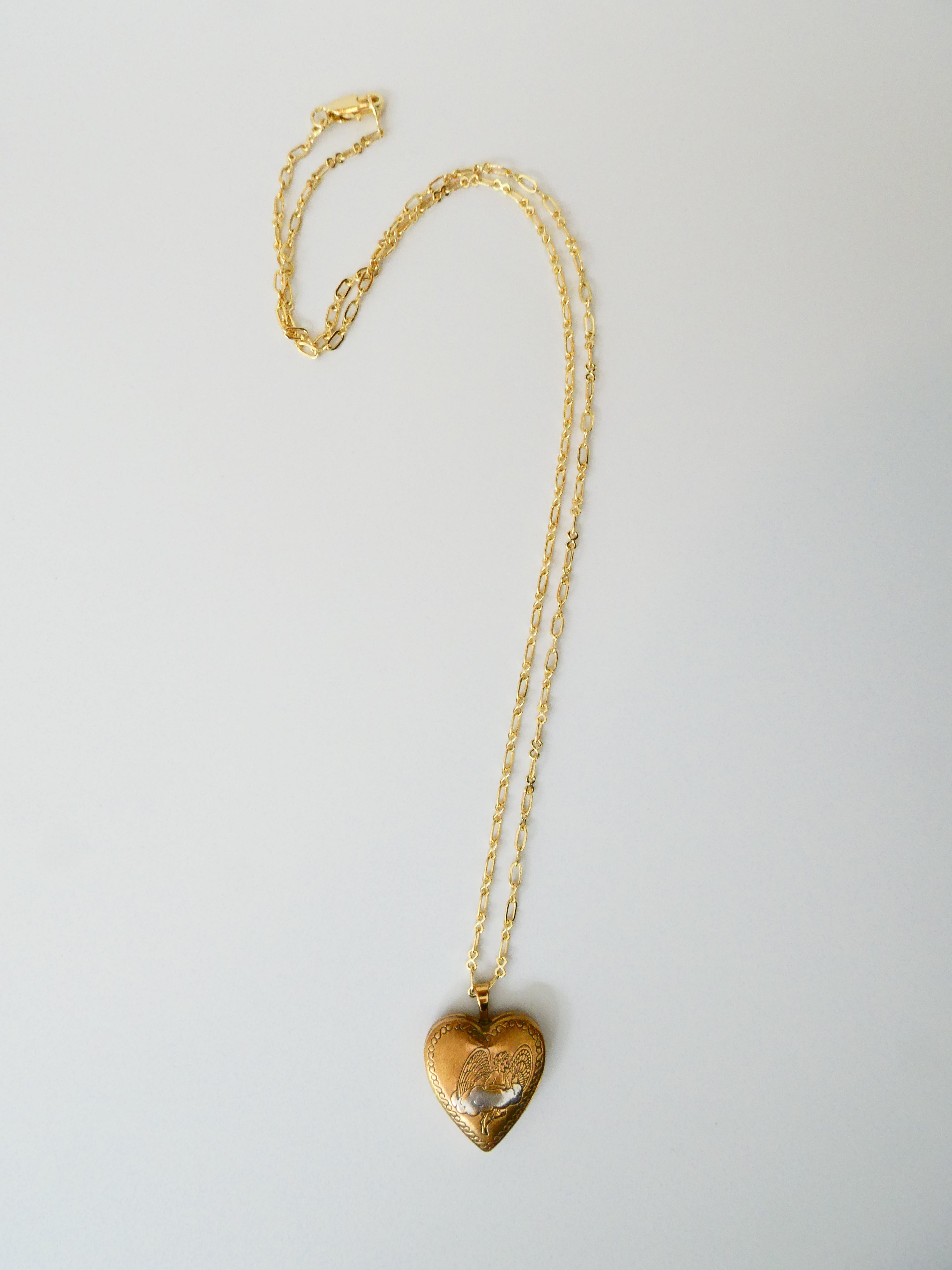Vintage Gold-Filled 2 Tone Angel Locket