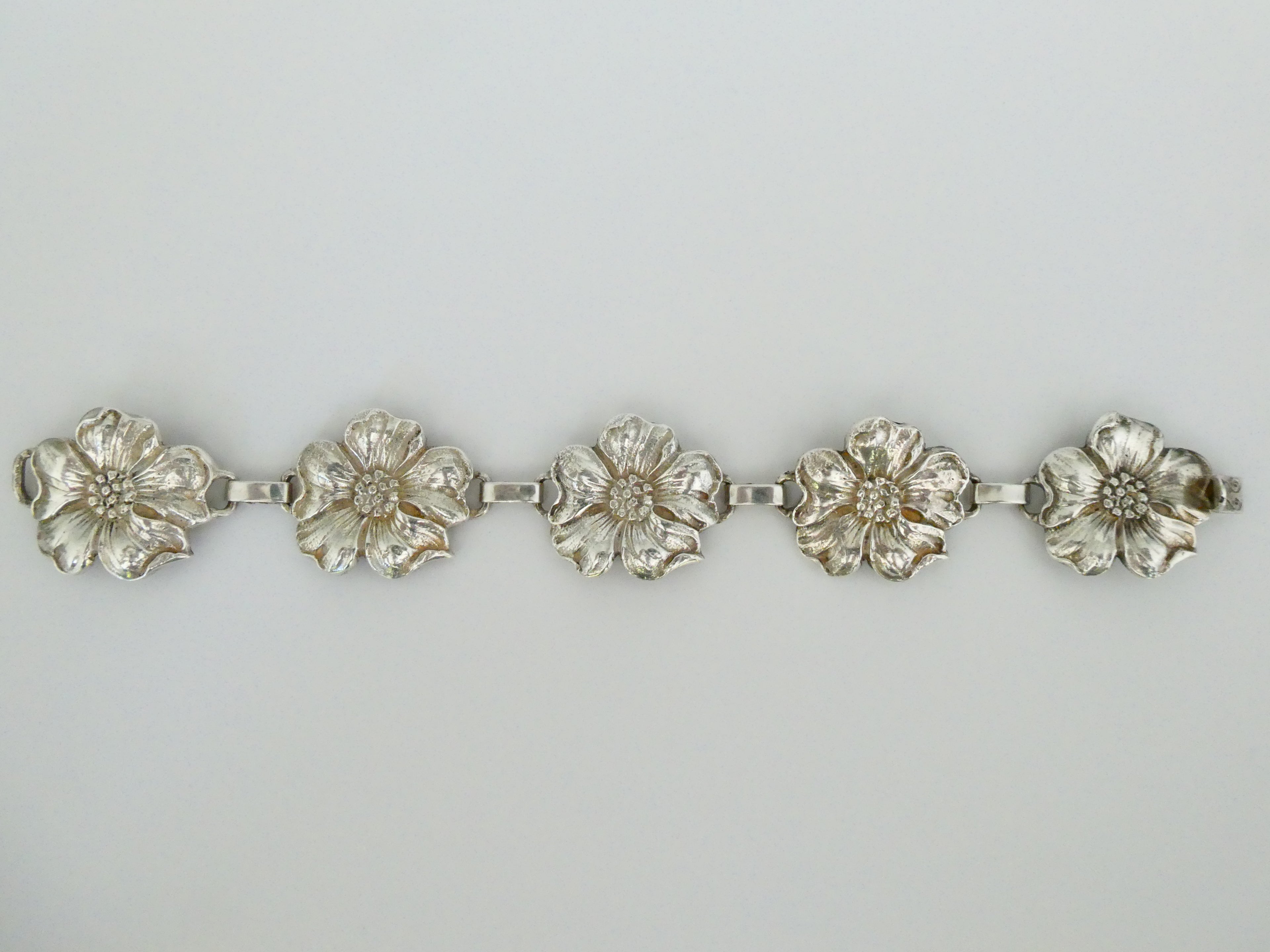 Vintage Chunky Wild Rose Flower Bracelet