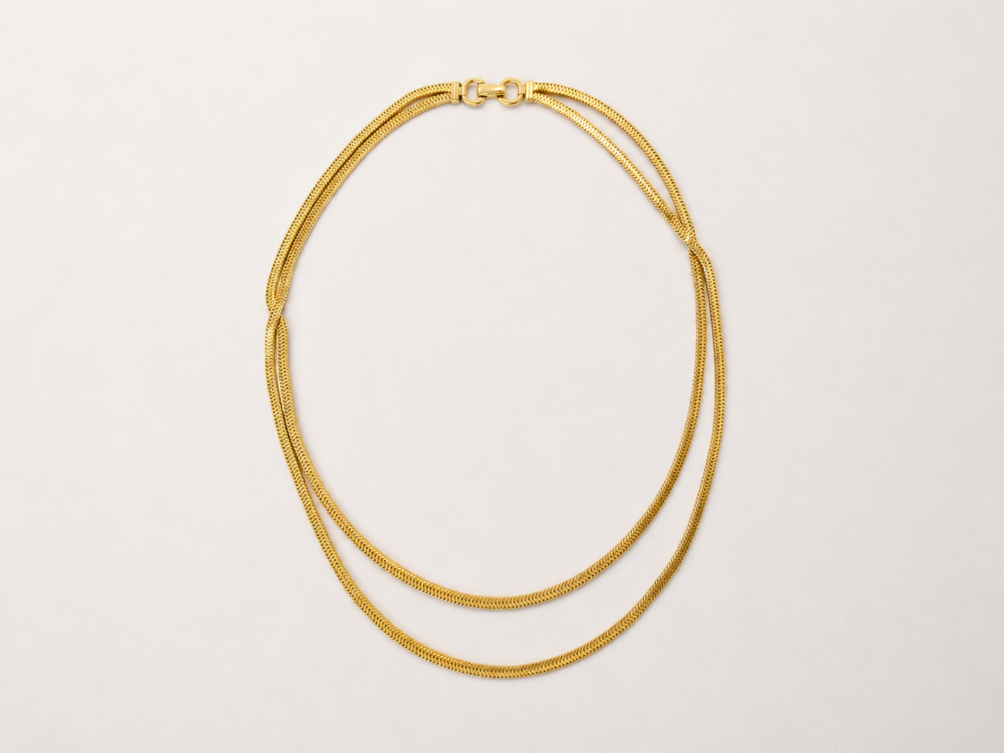 Vintage Gold-Filled Double Snake Chain Necklace