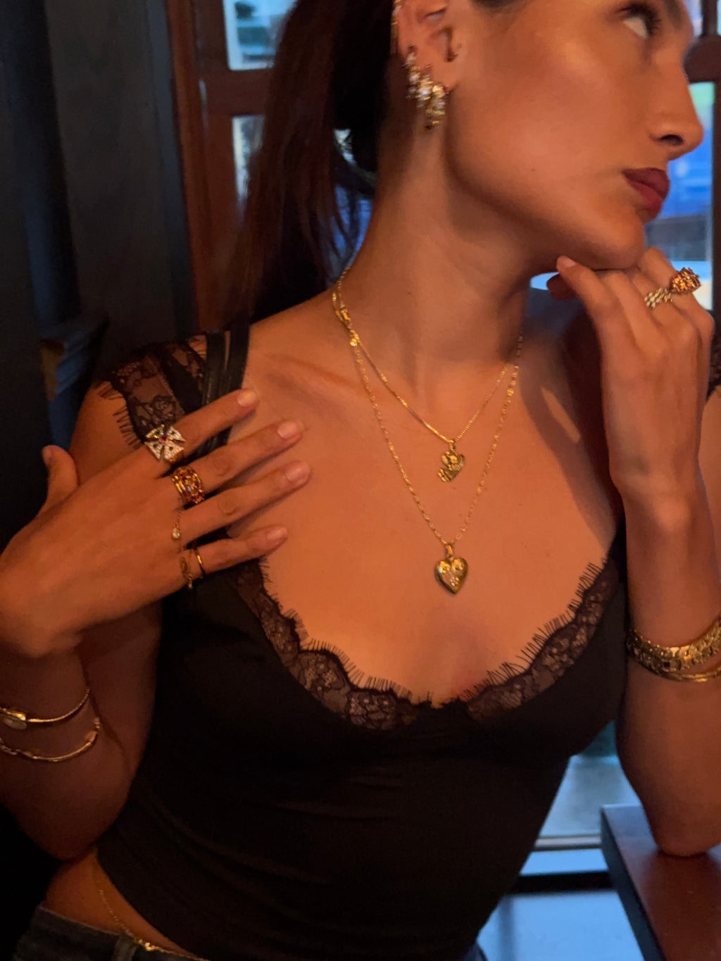 Vintage Gold Over Silver Angel Necklace