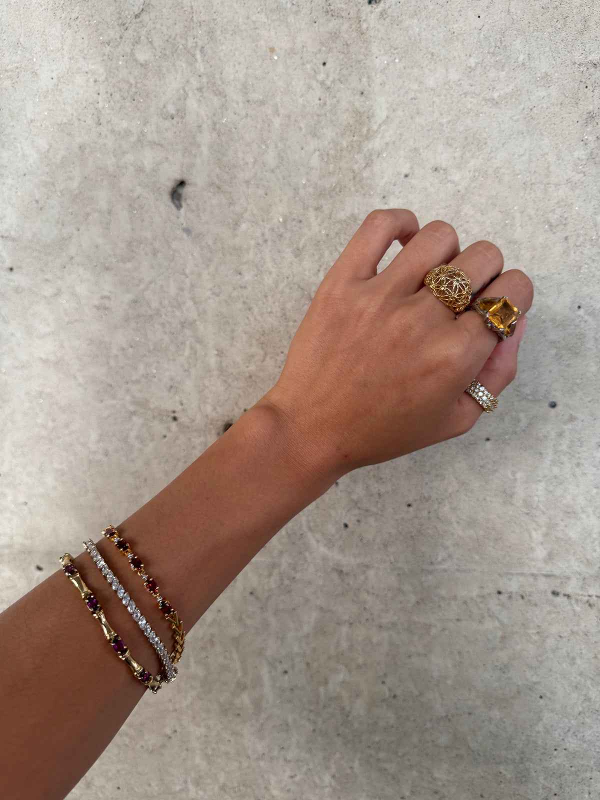 Vintage Lab Citrine Cocktail Ring