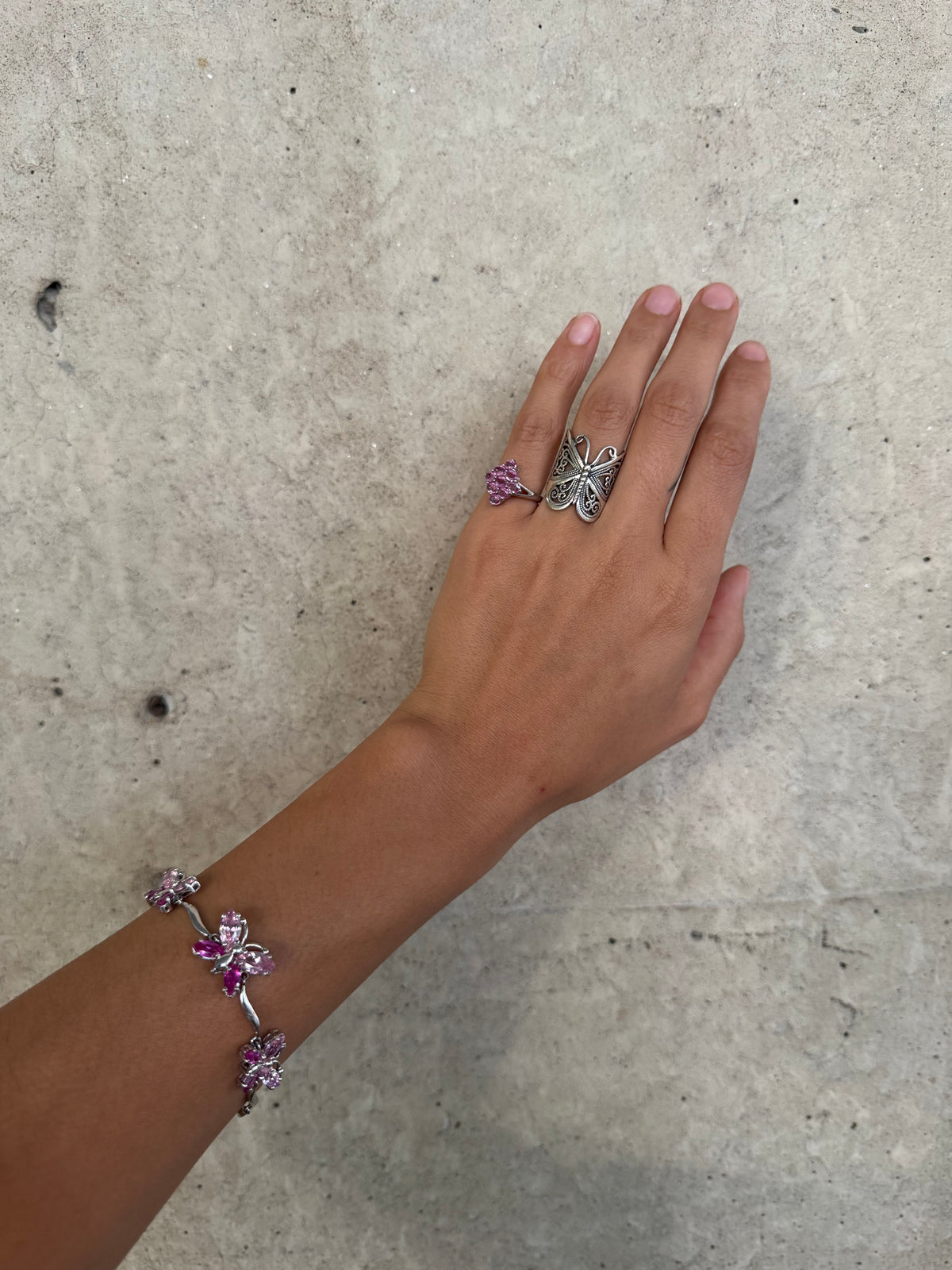 Vintage Silver Butterfly Bracelet