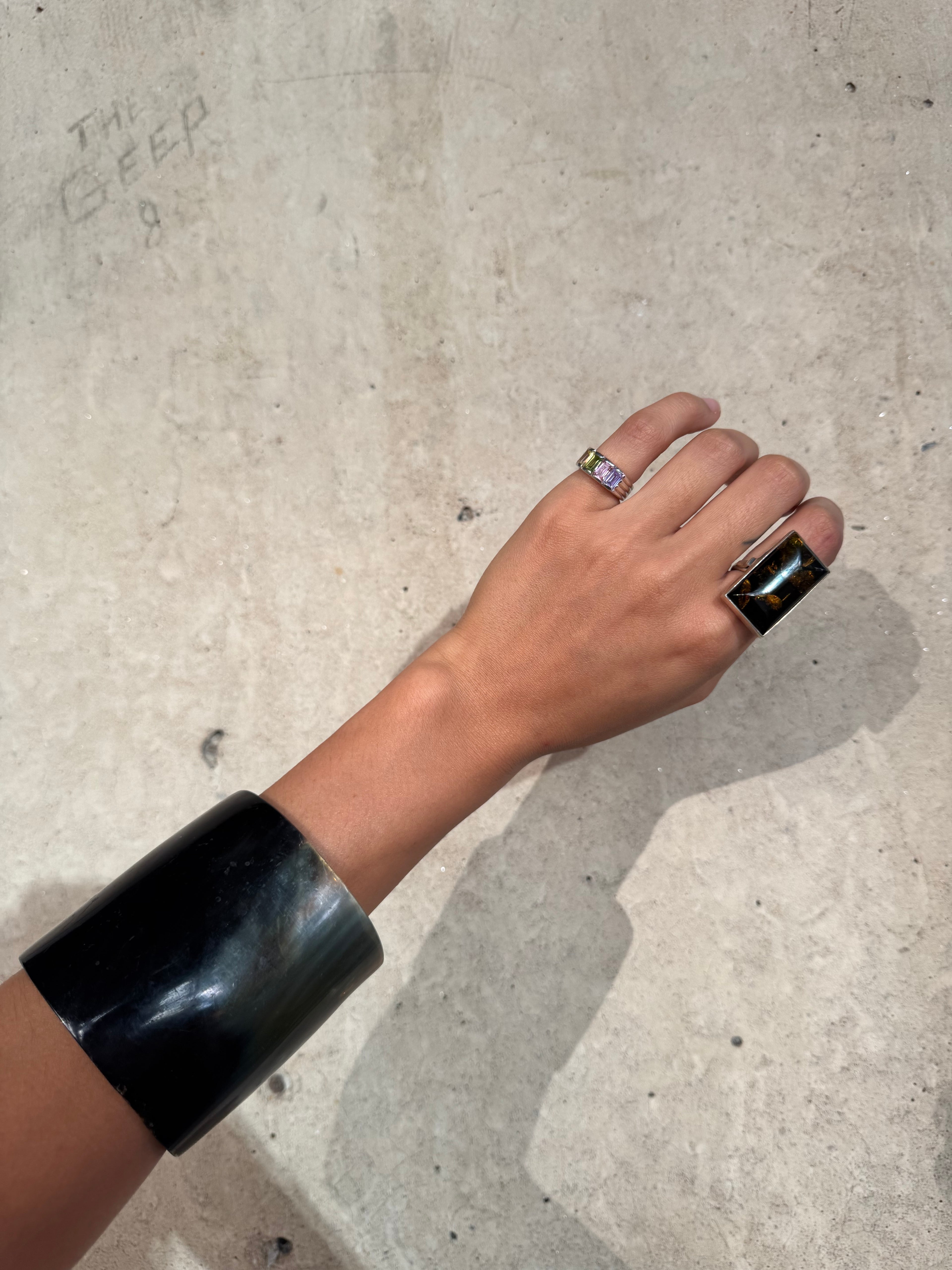 Vintage 3" Wide Natural Horn Cuff Bracelet
