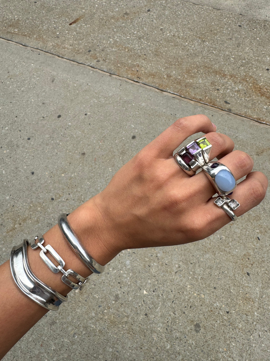 Vintage Silver Dot Band Ring