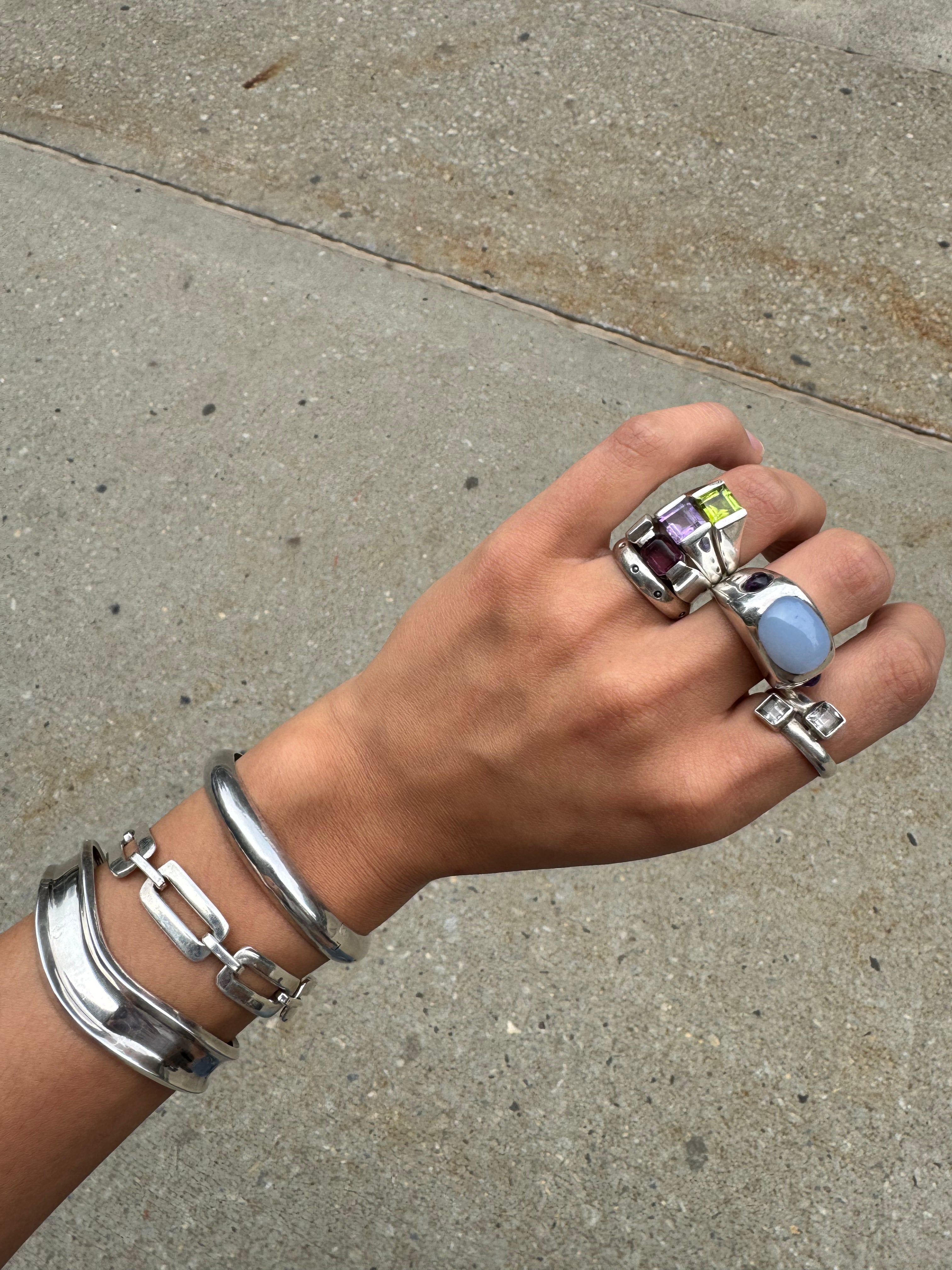 Vintage Silver Dot Band Ring