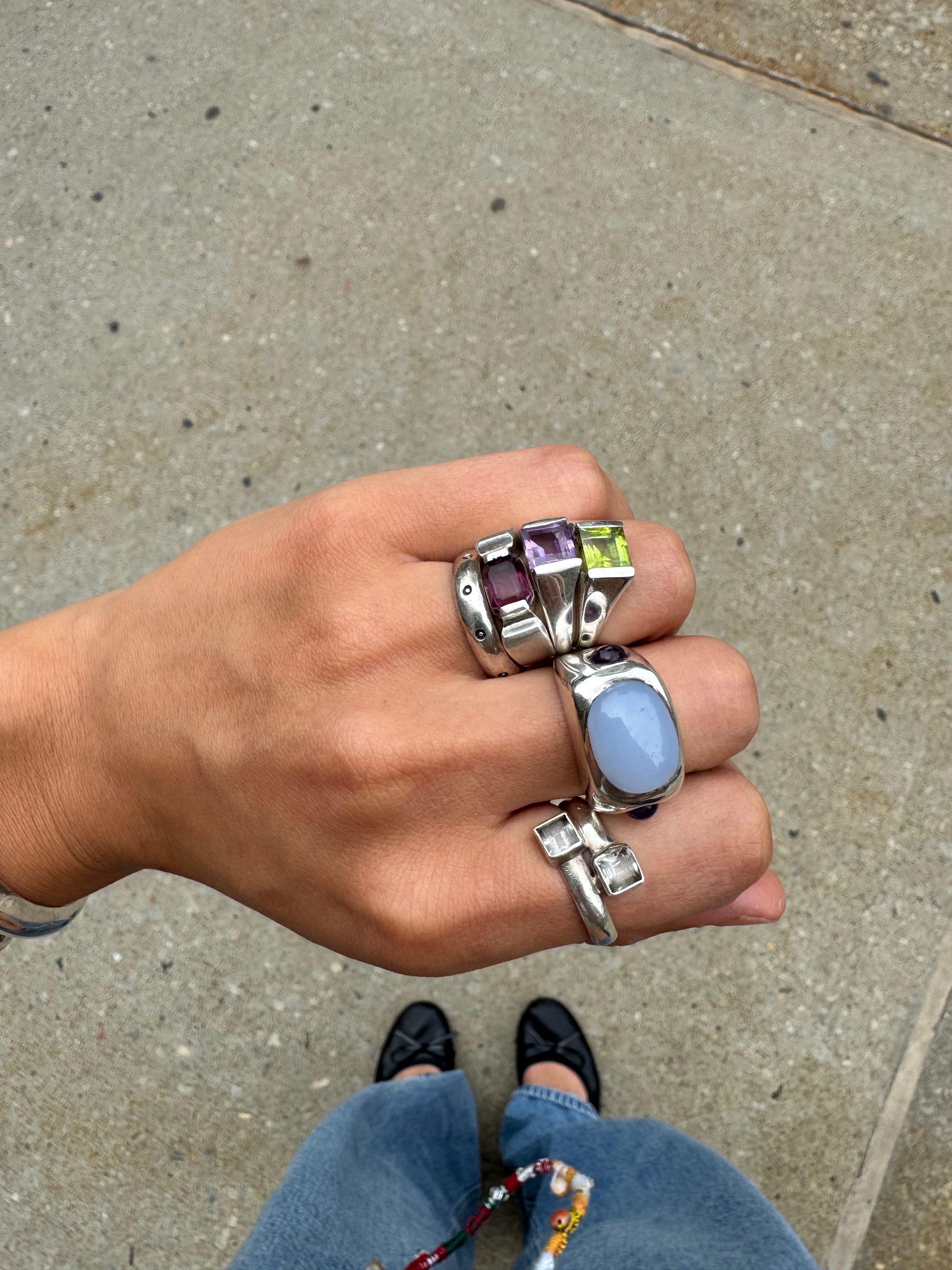Vintage Silver Purple Stone Ring