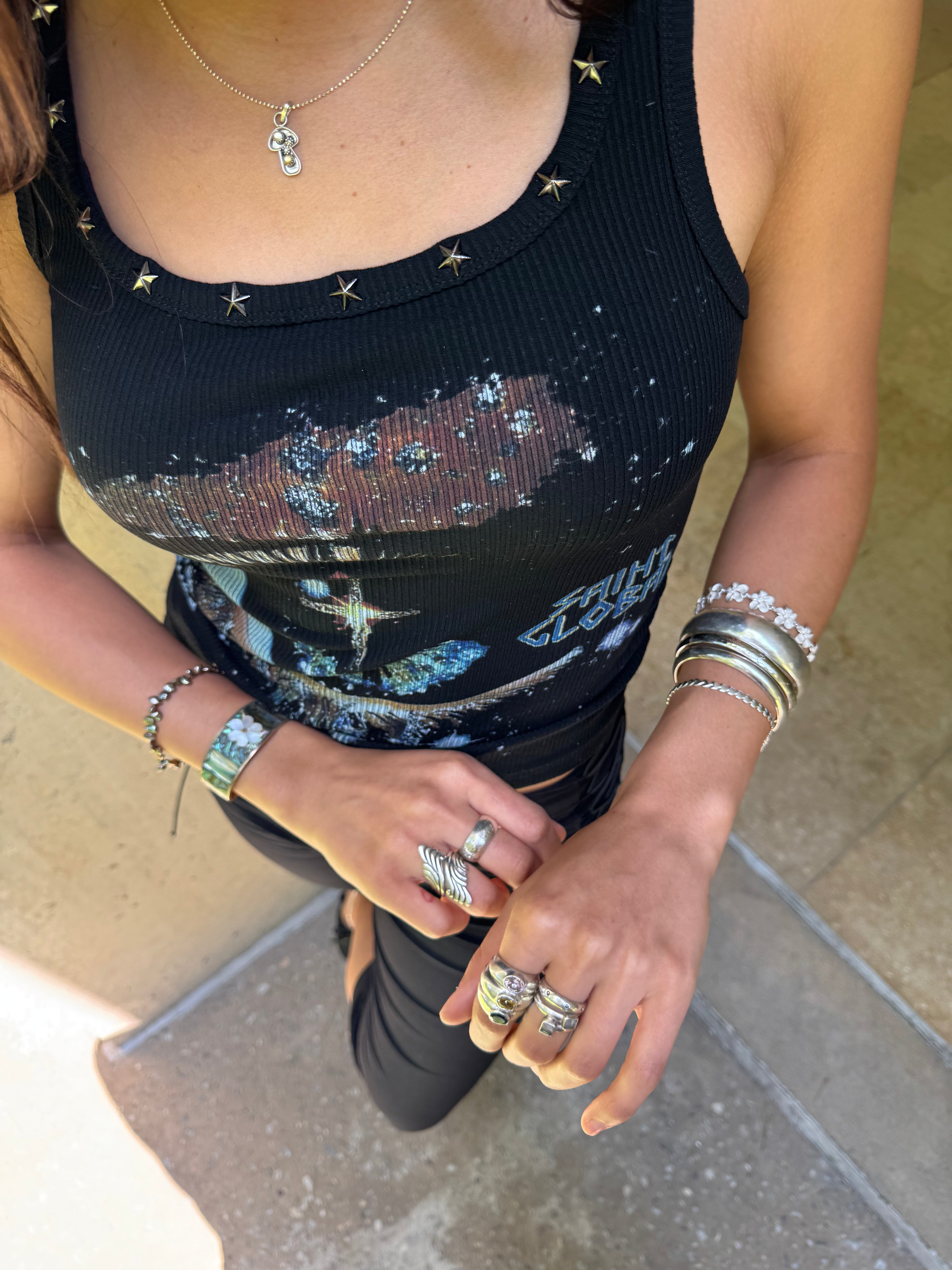 Vintage Silver Swirl Wrap Statement Ring
