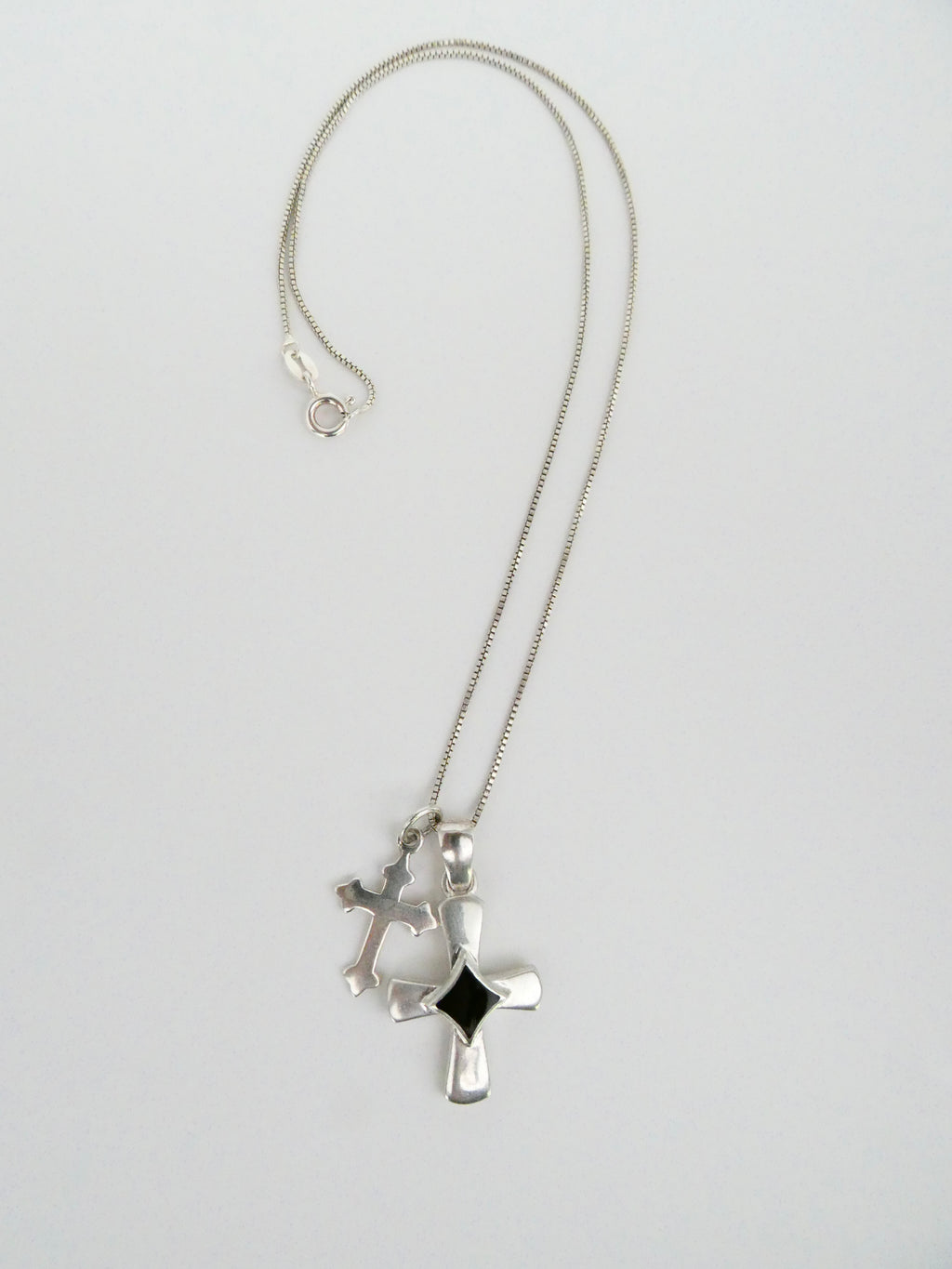Vintage Double Cross Necklace