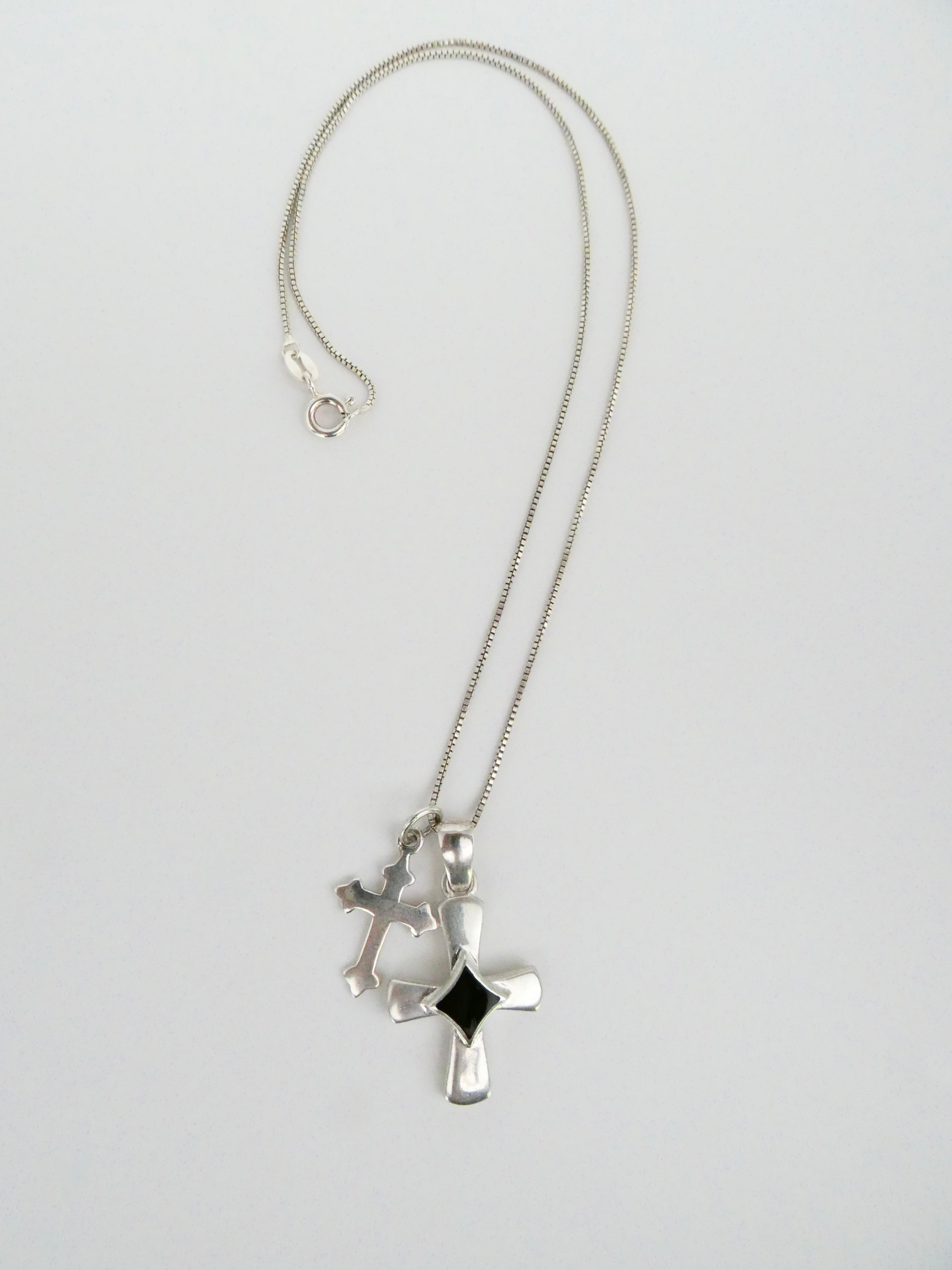 Vintage Double Cross Necklace