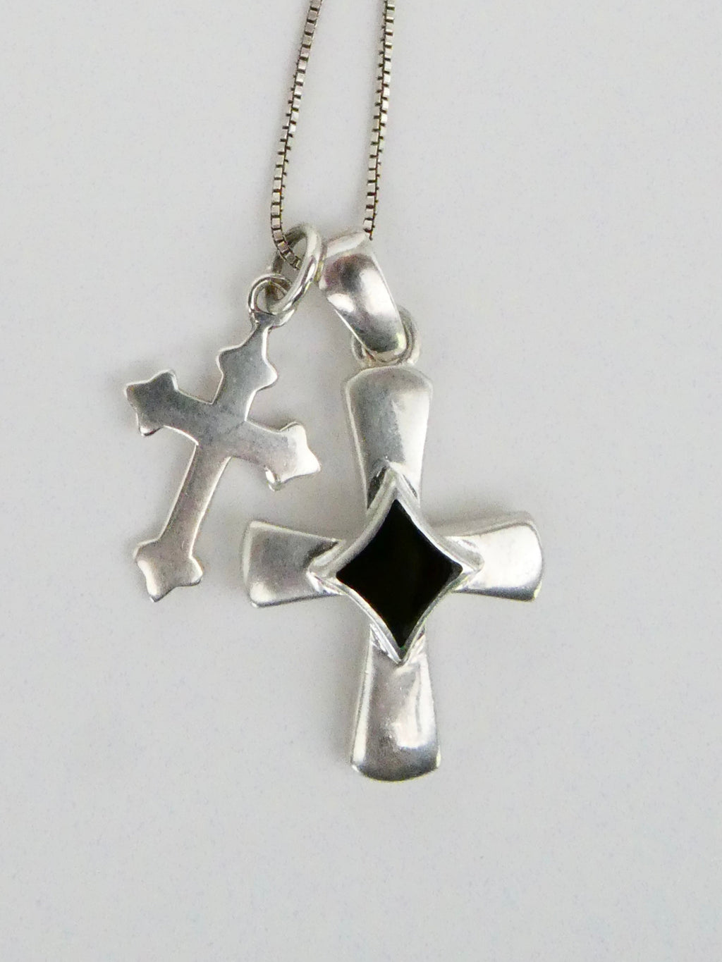 Vintage Double Cross Necklace