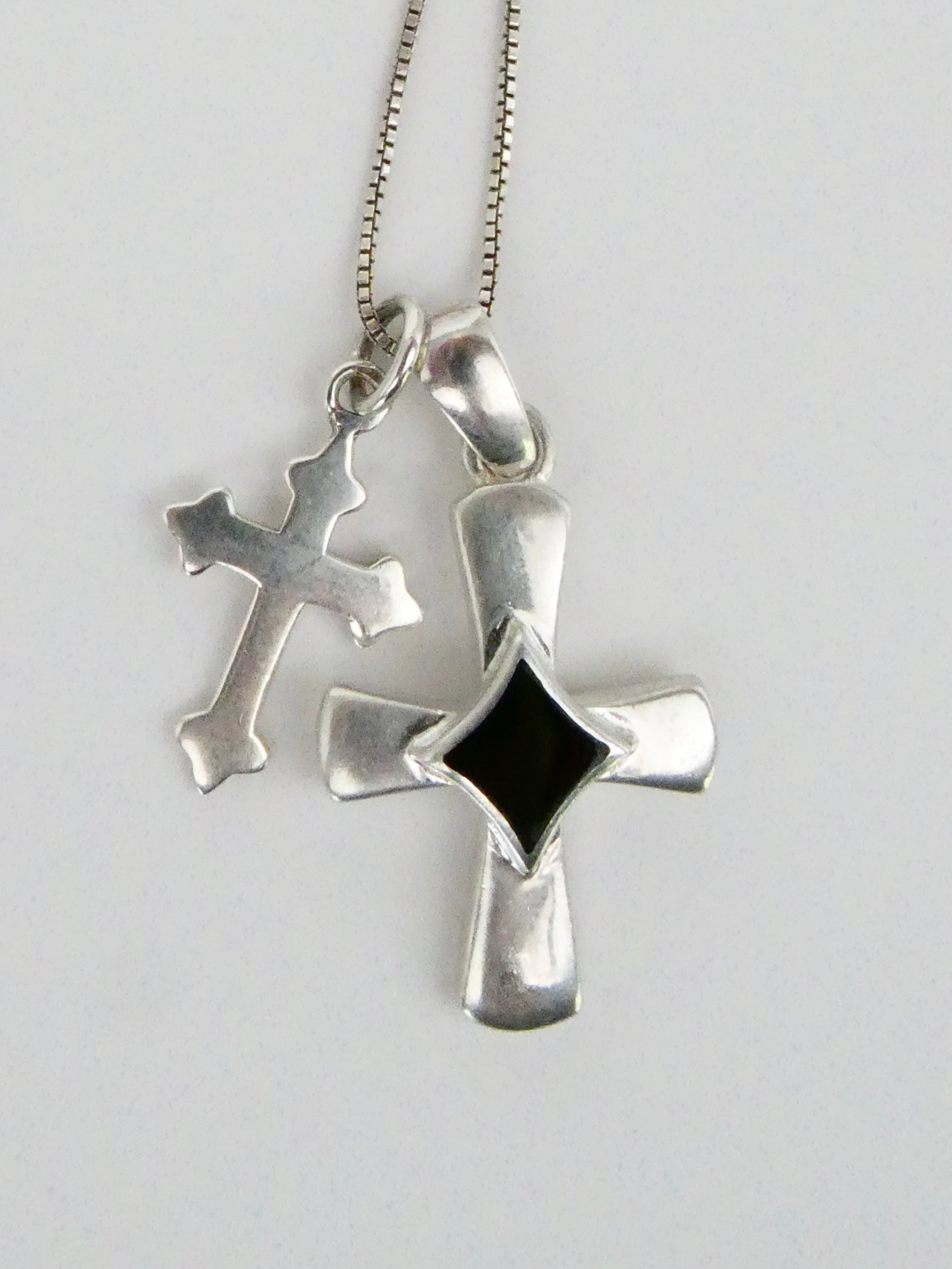 Vintage Double Cross Necklace