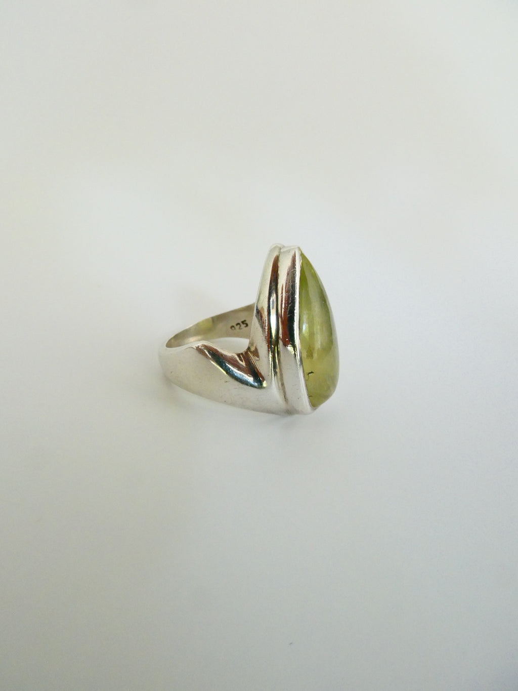Vintage Silver Green Stone Ring