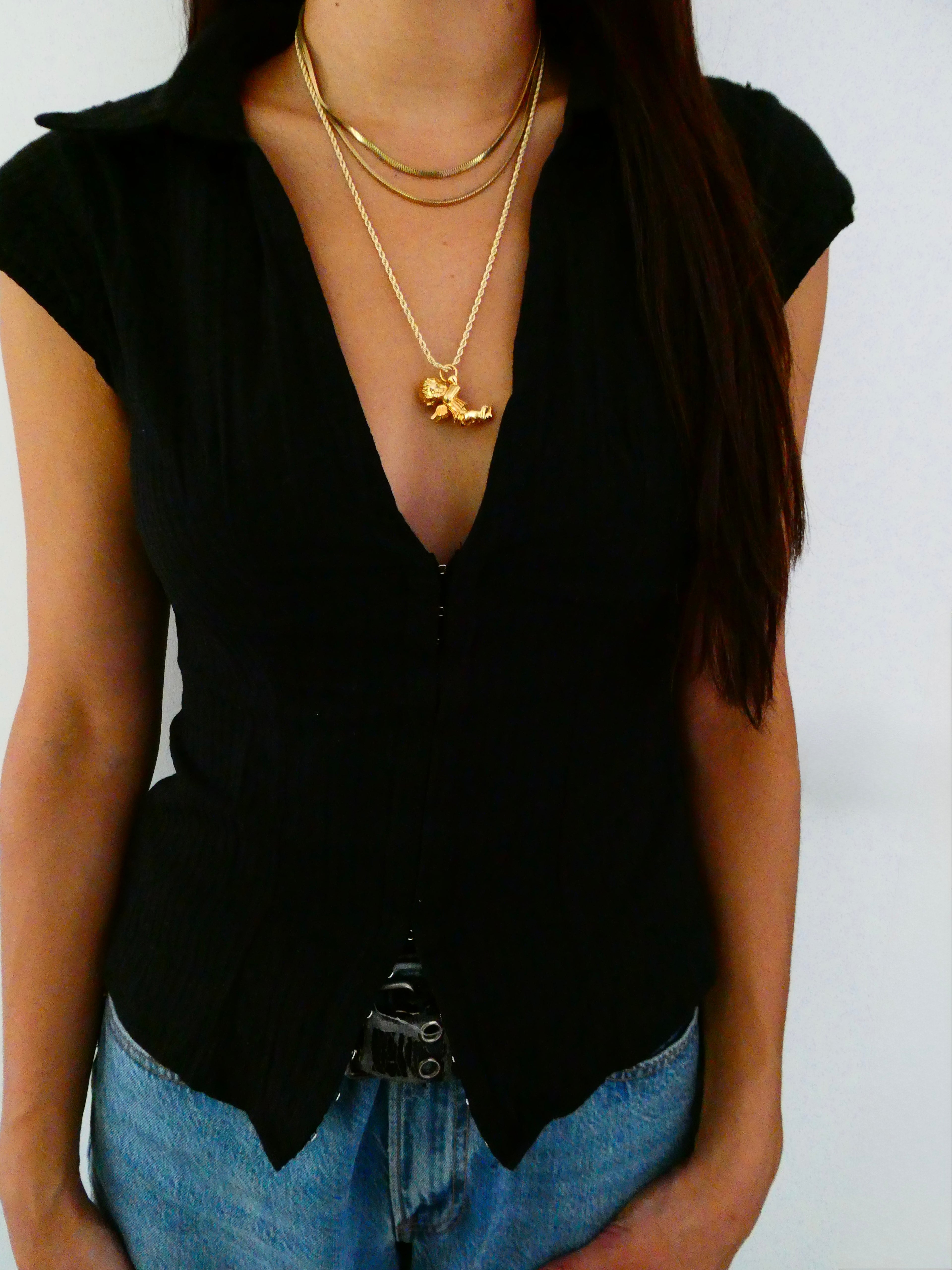 Vintage Gold Cherub Necklace
