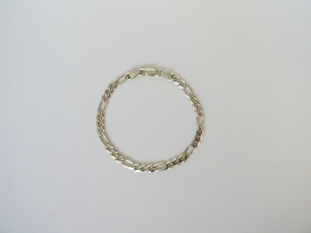 Vintage Silver Dainty Figaro Link Bracelet